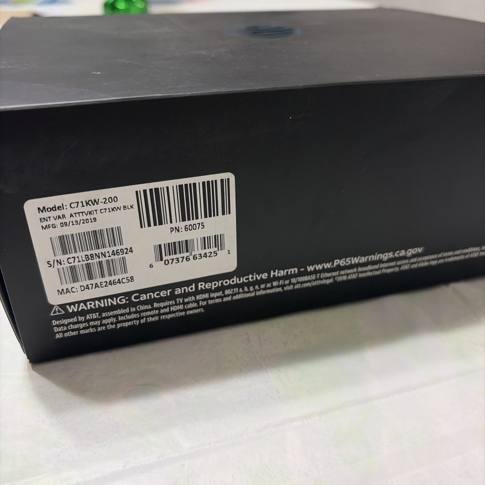 AT&T TV Now Streaming Player and Remote Control (C71KW-200) BRAND NEW