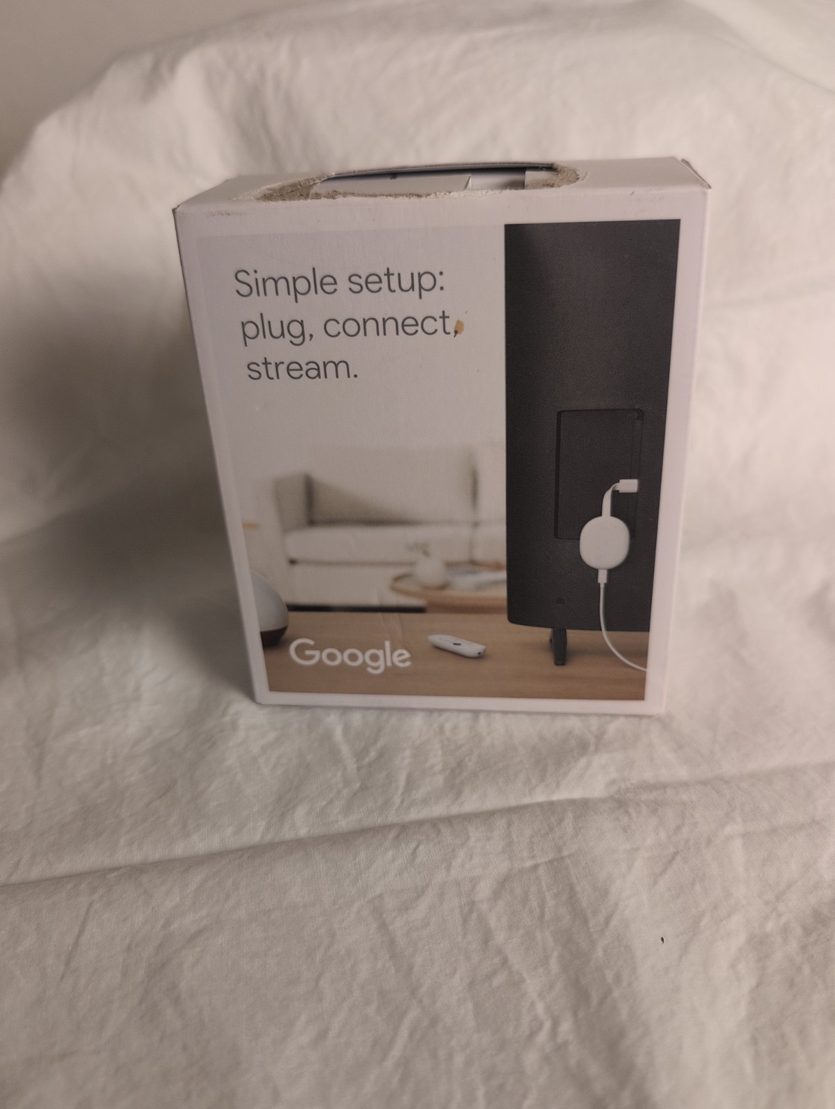 Google Chromecast with Google TV (Snow) Model GA01919-US 4K UHD