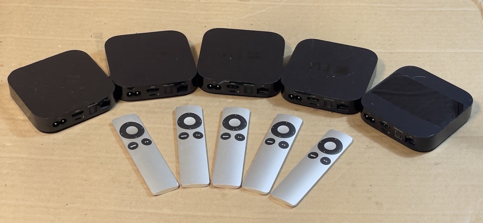 Lot Of 5 Apple TV 3rd Gen Media Streamer A1469 with Remote, No Power Cord