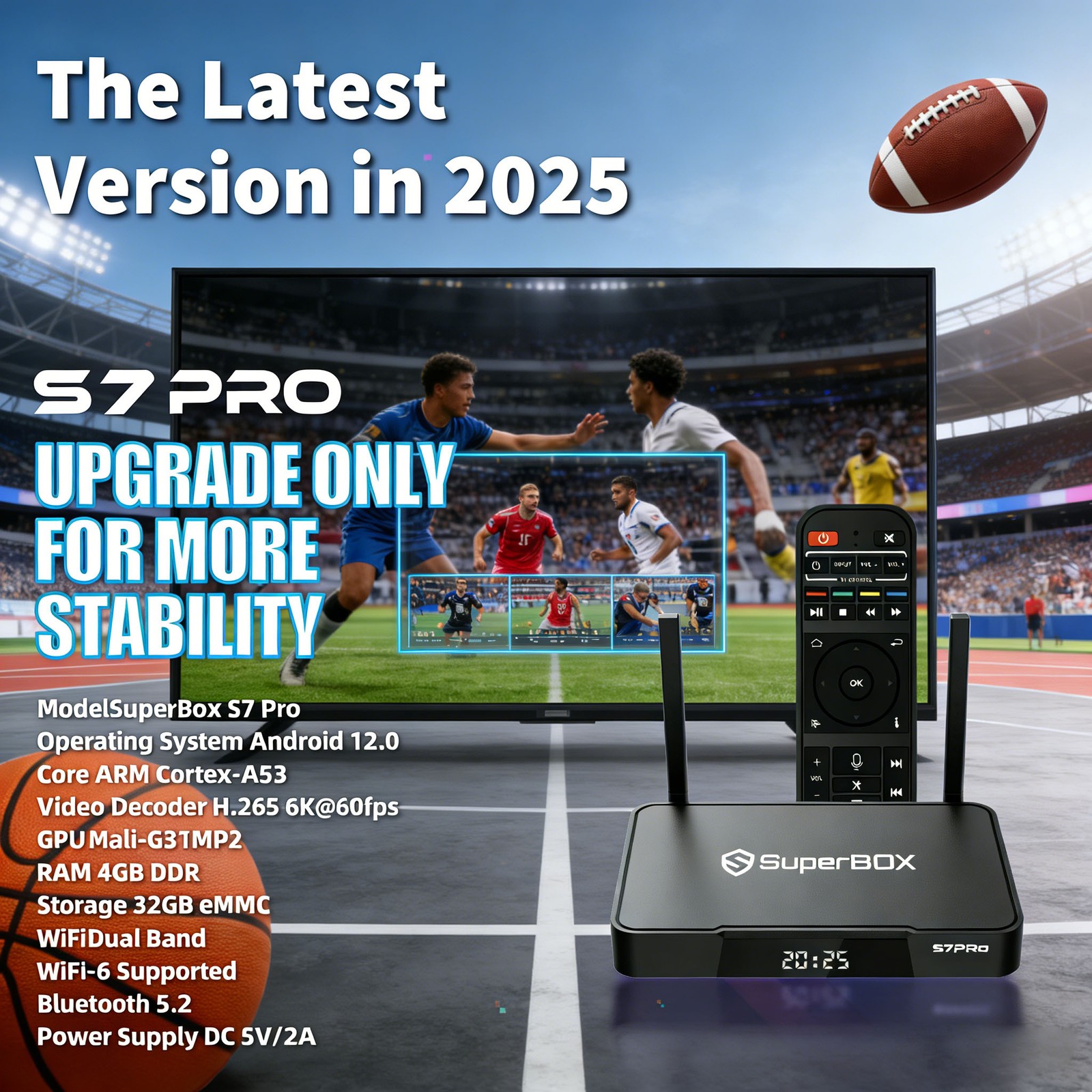 Superbox S7 Pro Streaming Media Player 6K HD TV Box Dual Wi-Fi Time Shift-7 DAY