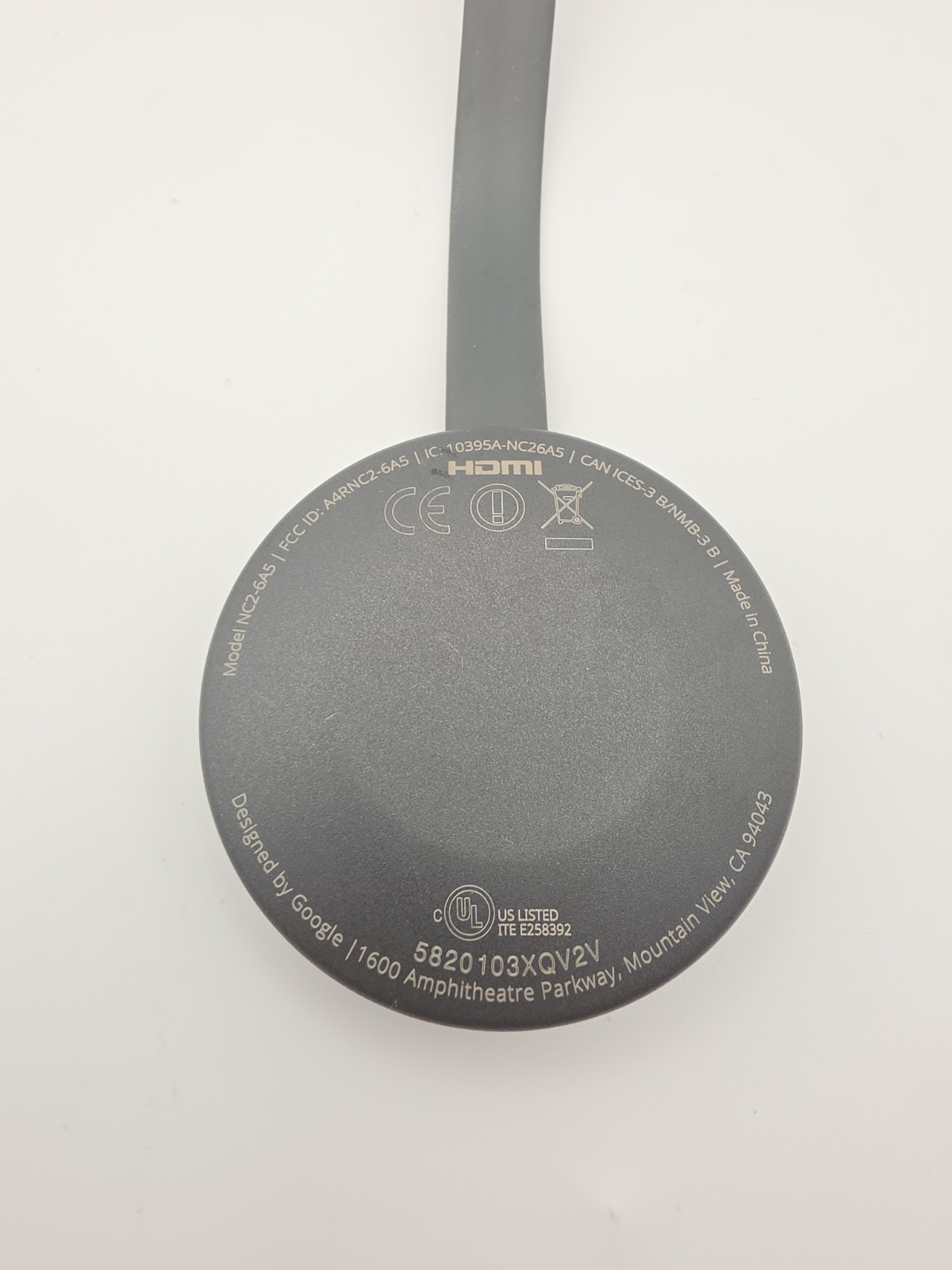 Google Chromecast 3rd Gen NC2-6A5 1080p HDMI Media Streamer Tested No Pwr Cable