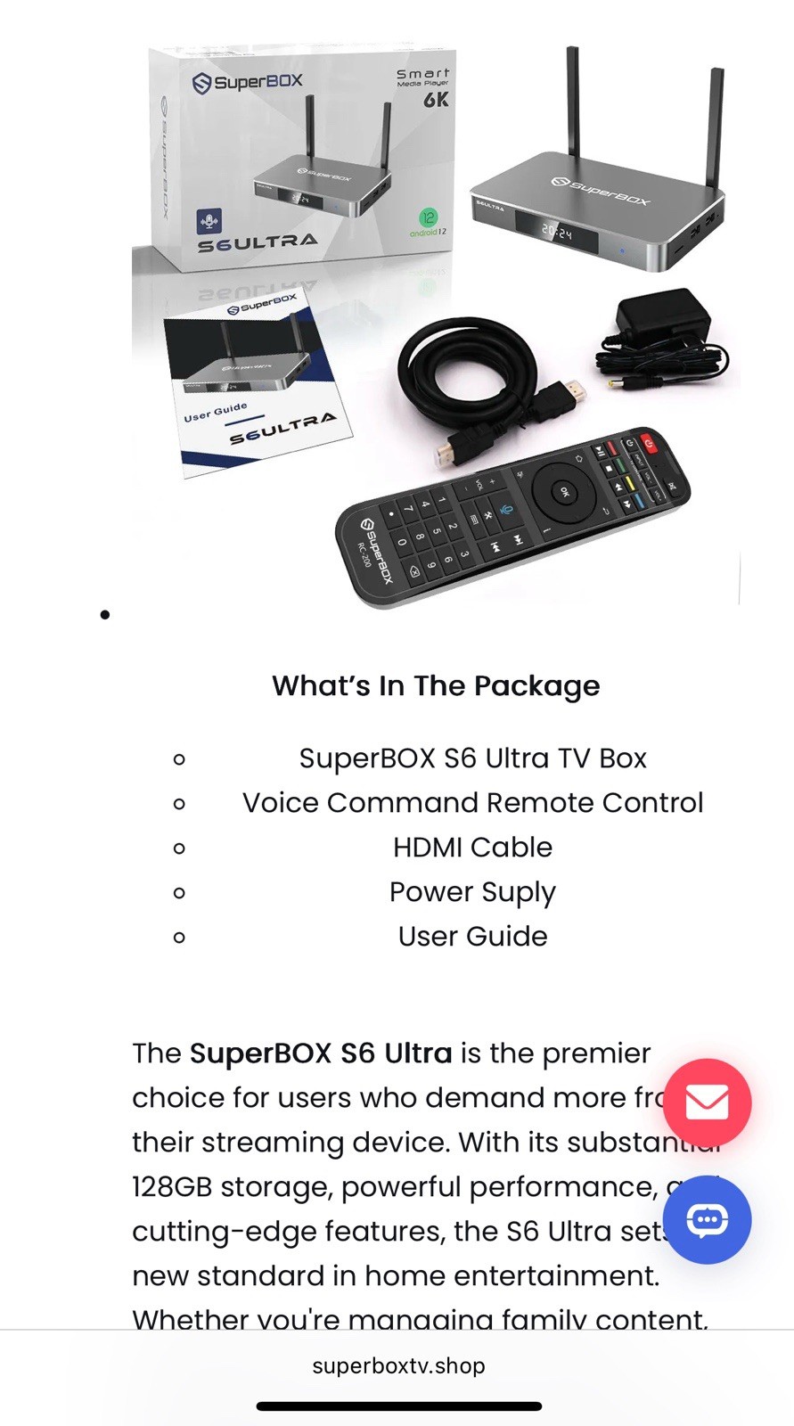 SuperBOX S6 Ultra Android TV Box 4K -NEW!-128GB Dual WiFi Bluetooth Voice Remote