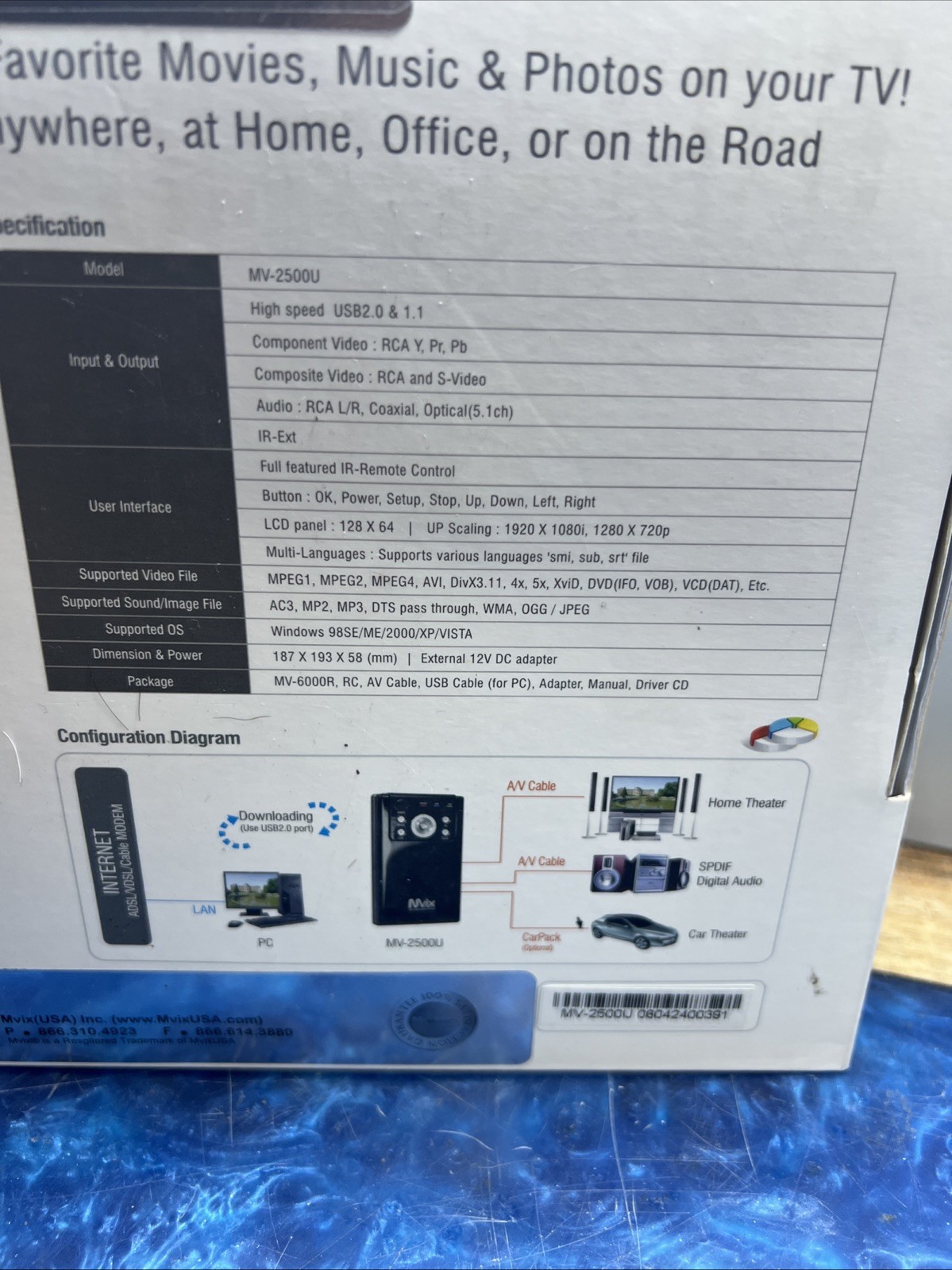 Vintage PC MP3 MVIX Mv-2500U Multimedia Player New In Box Tested/Working