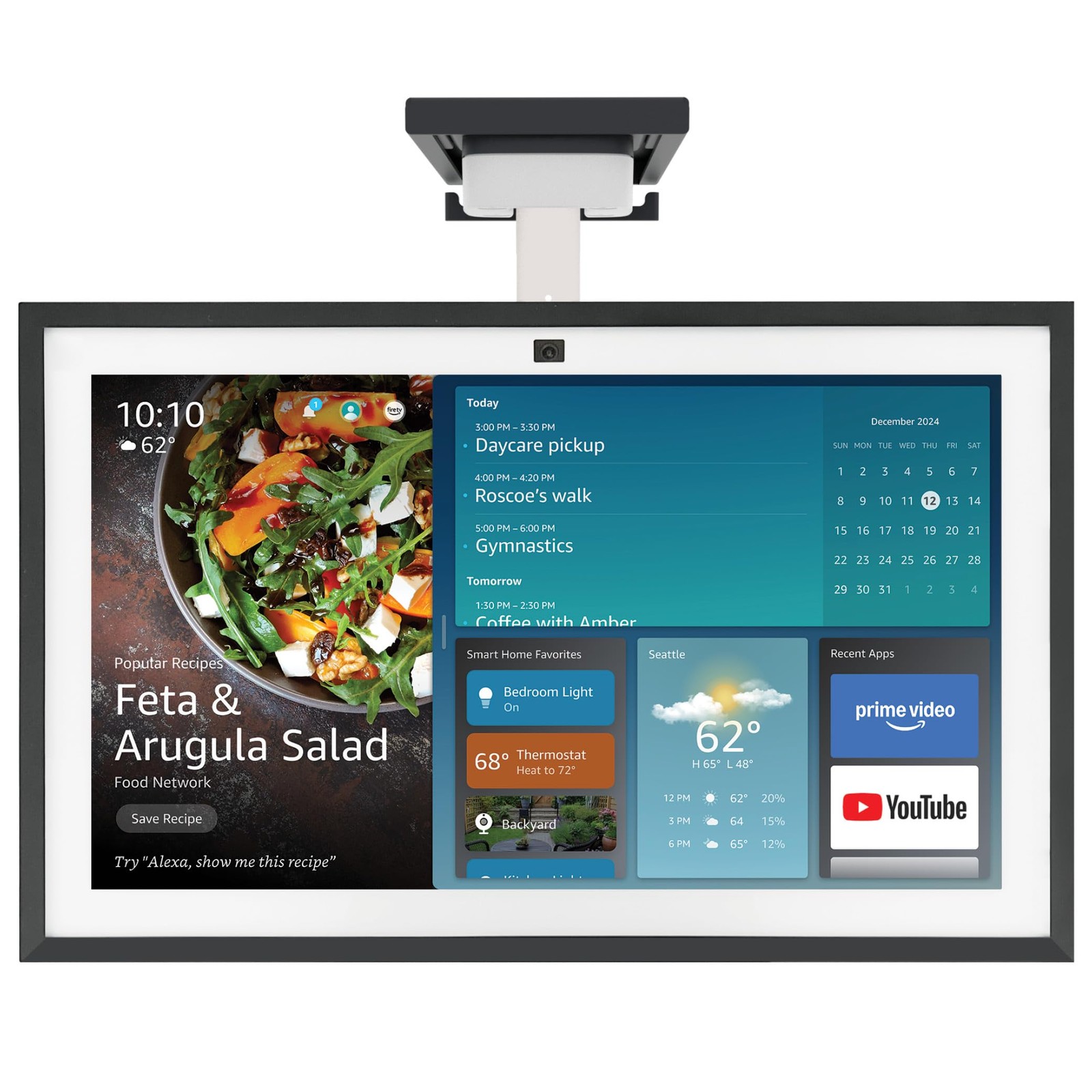 Made for Amazon Under-Cabinet Mount, Echo Show 15 (Gen 1, 2021 & White