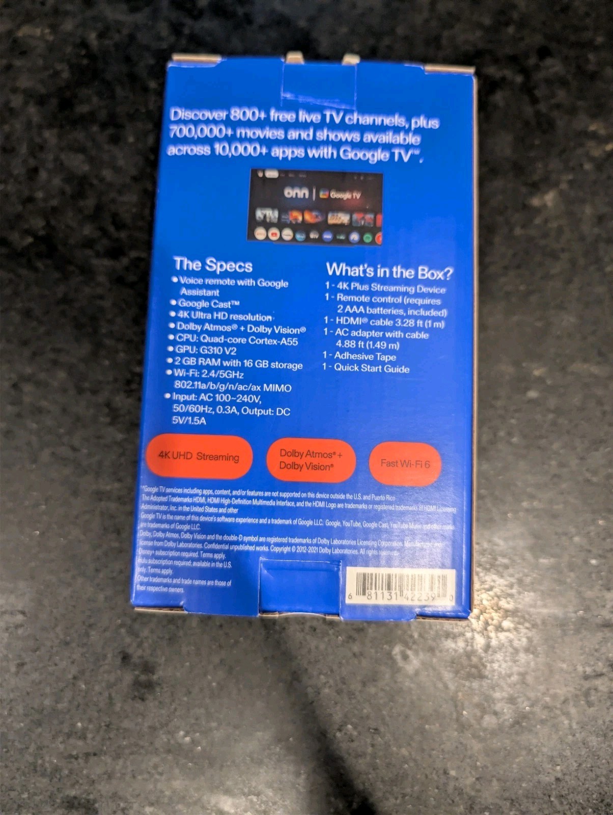 Onn 4K Plus Streaming Device Google TV 4K 2025 16gb 2gb Sold Out Discontinued