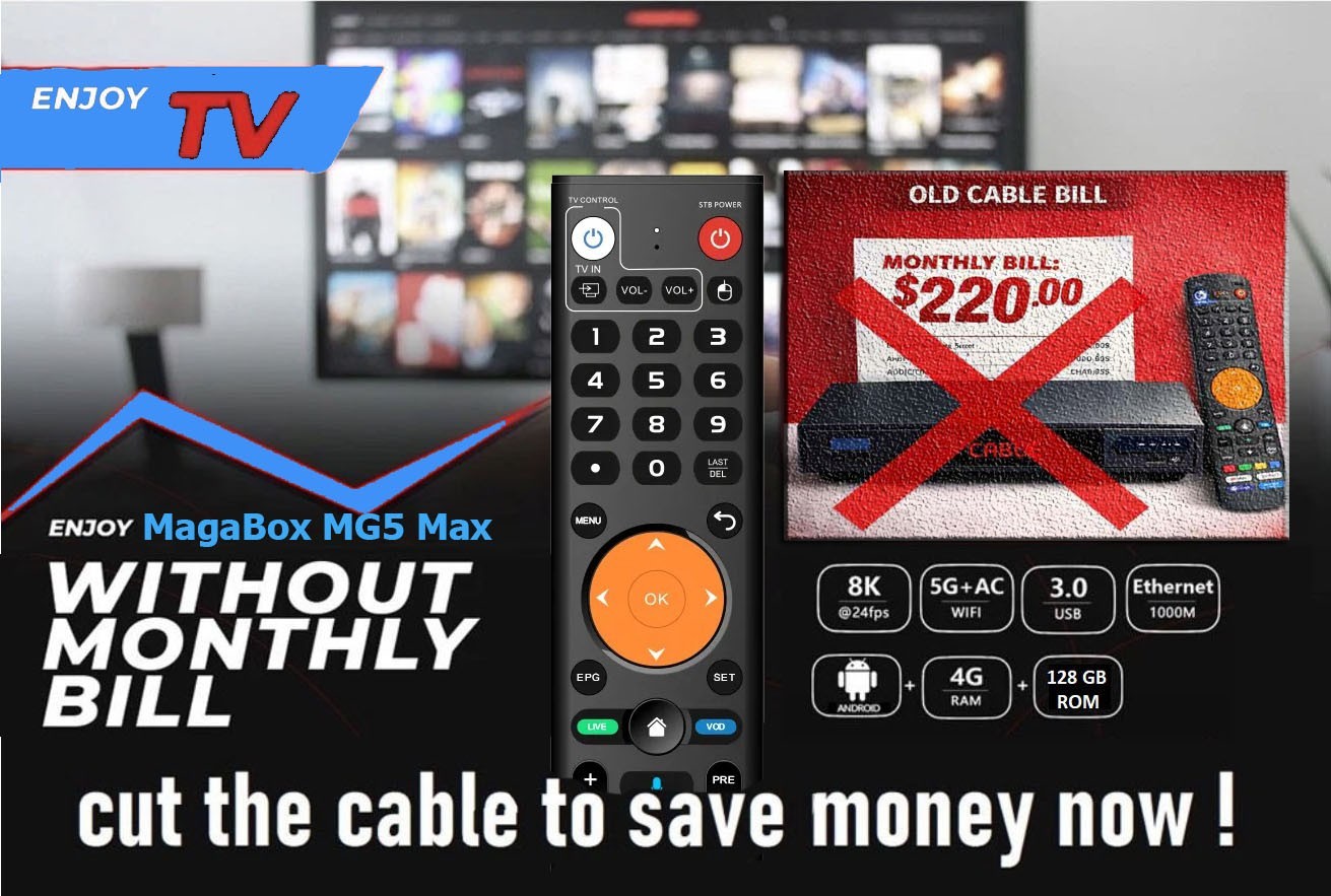 Eliminate Cable Expenses with Magabox MG5 Max – Streaming Box 8K UHD | FAST SHIP