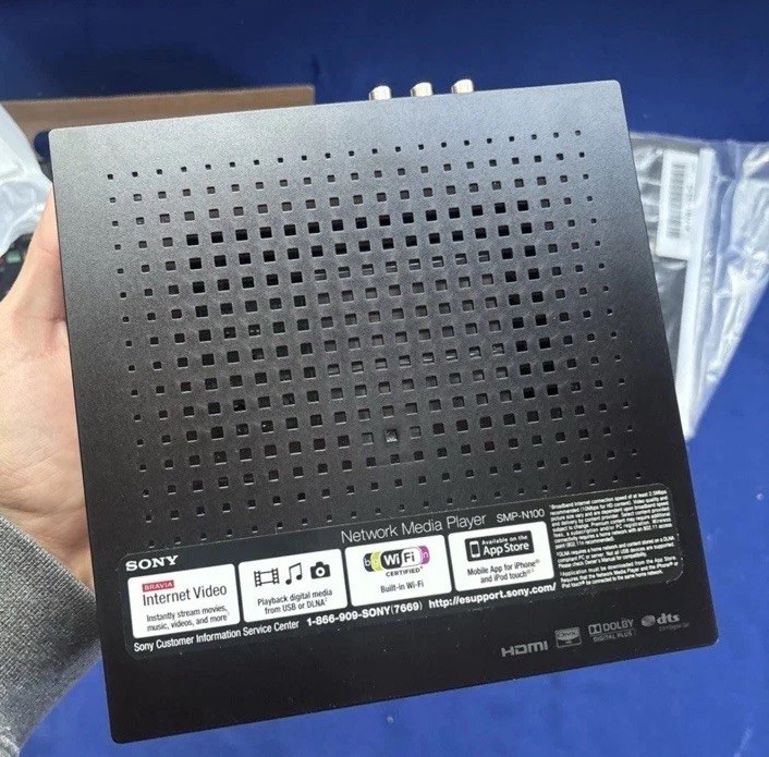 Sony SMP-N100 Network Media Player Black Wi-Fi Ethernet HDMI w/ Remote