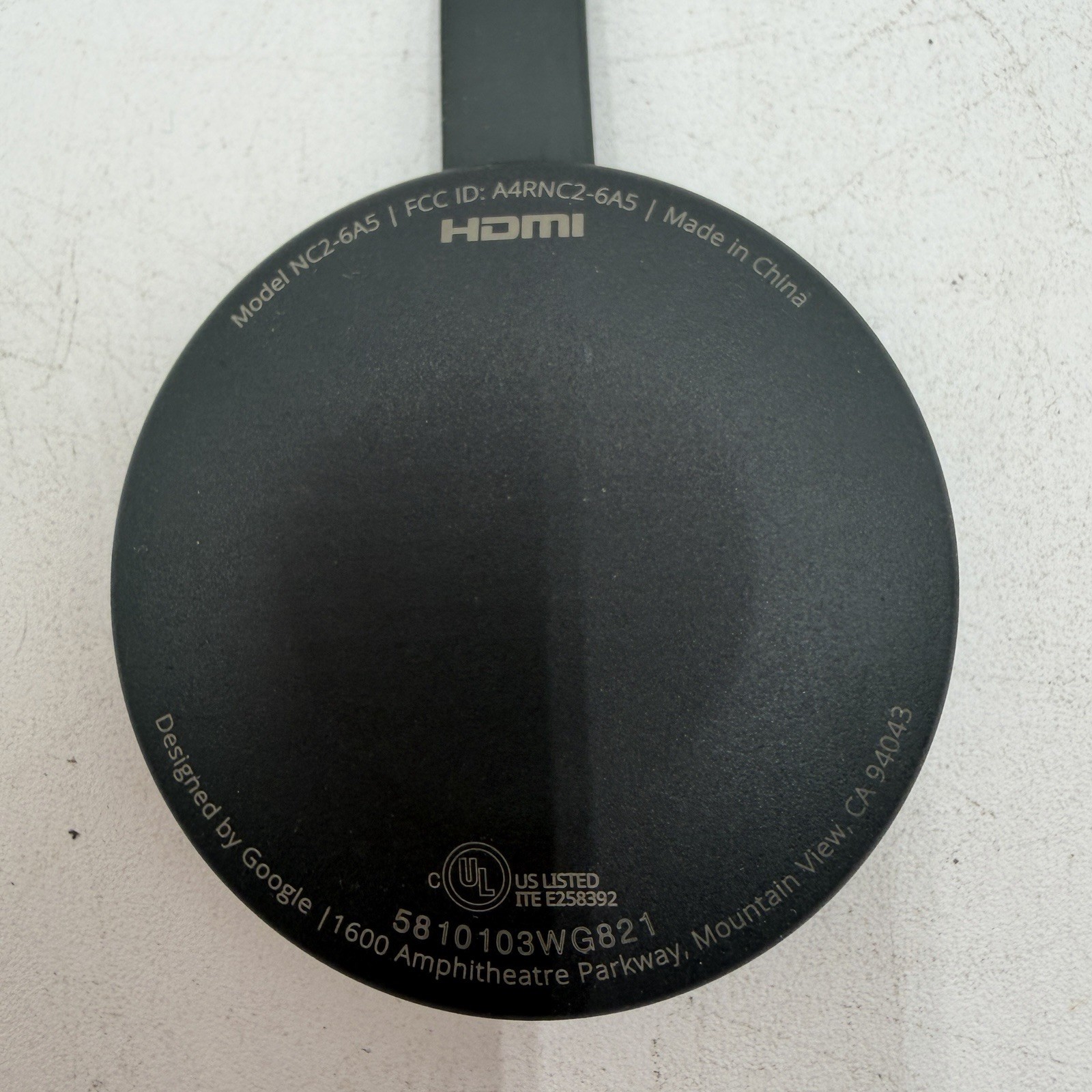 Google Chromecast Model NC2-6A5 HDMI Black 2nd Device Only