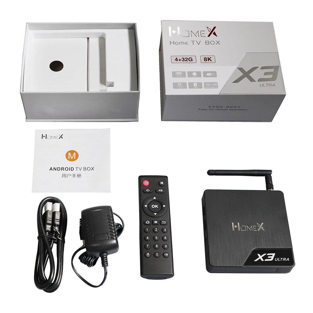 HomeX X3 Ultra TV BOX AI Android TVbox AU WiFi Live TV – 最新中文电视盒 – 直播 剧集 电影