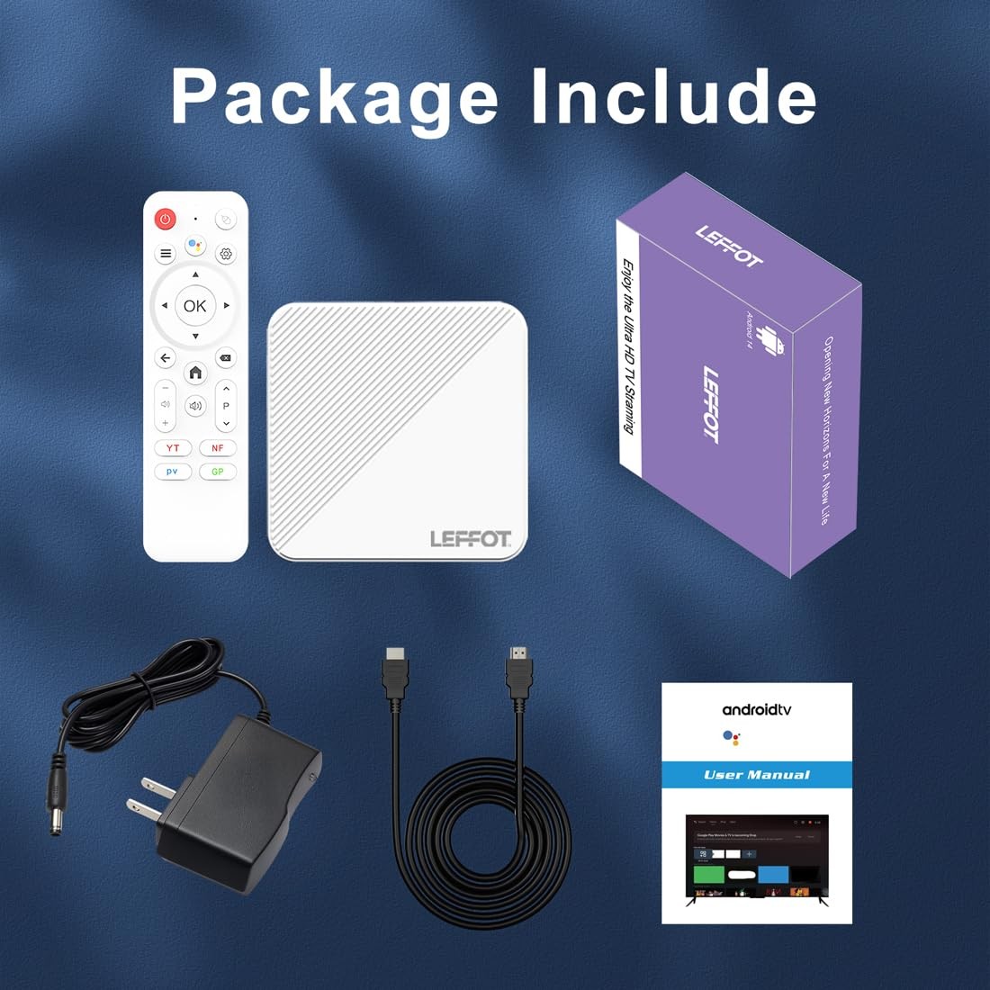 Android 14 TV Box 4K Ultra HD, 2GB/16GB, BT 5.4, Voice Remote, WiFi 6