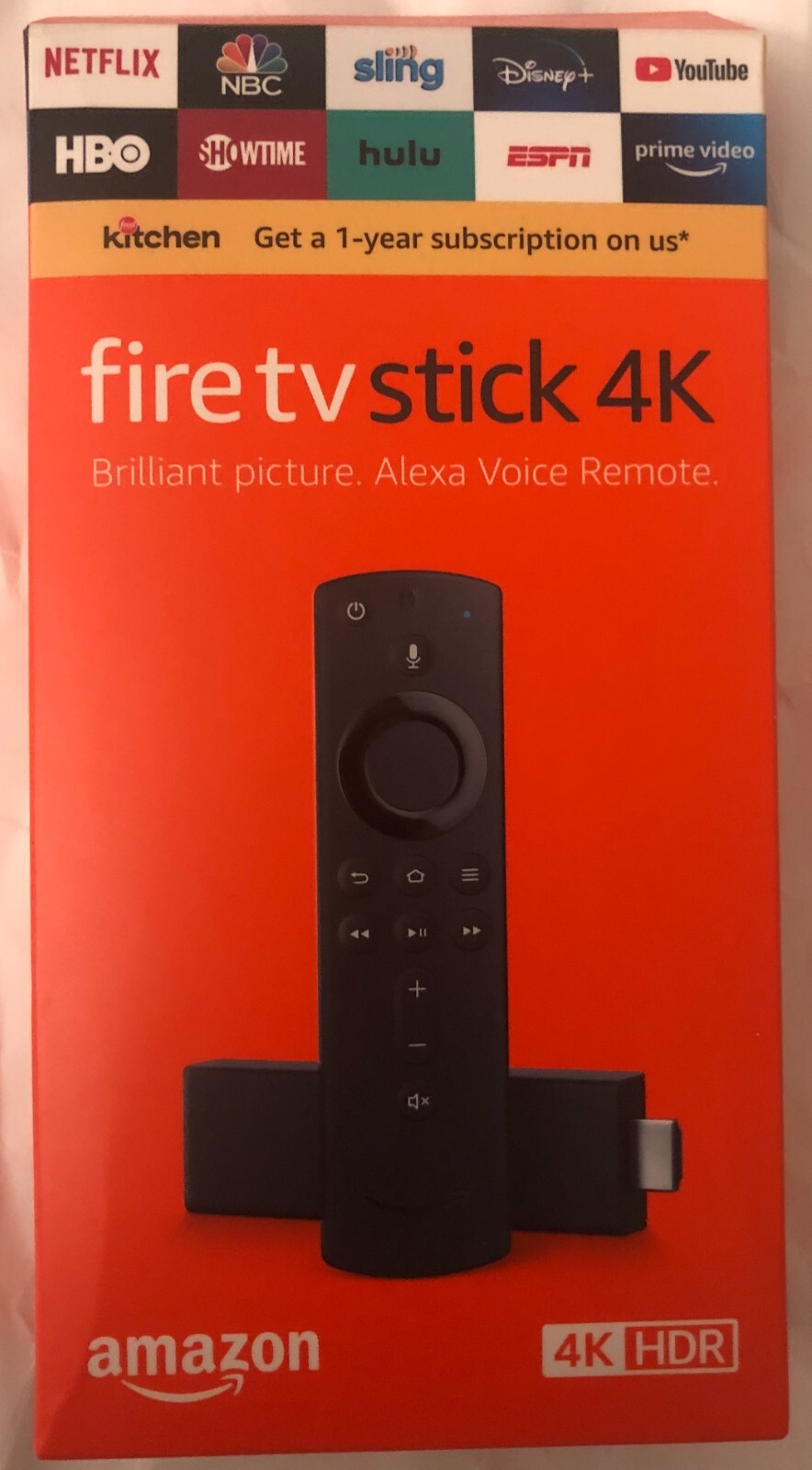 AMAZON FIRE TV STICK HDR/4K STREAMING DEVICE w/ALEXA VOICE REMOTE ~FREE SHIPPING
