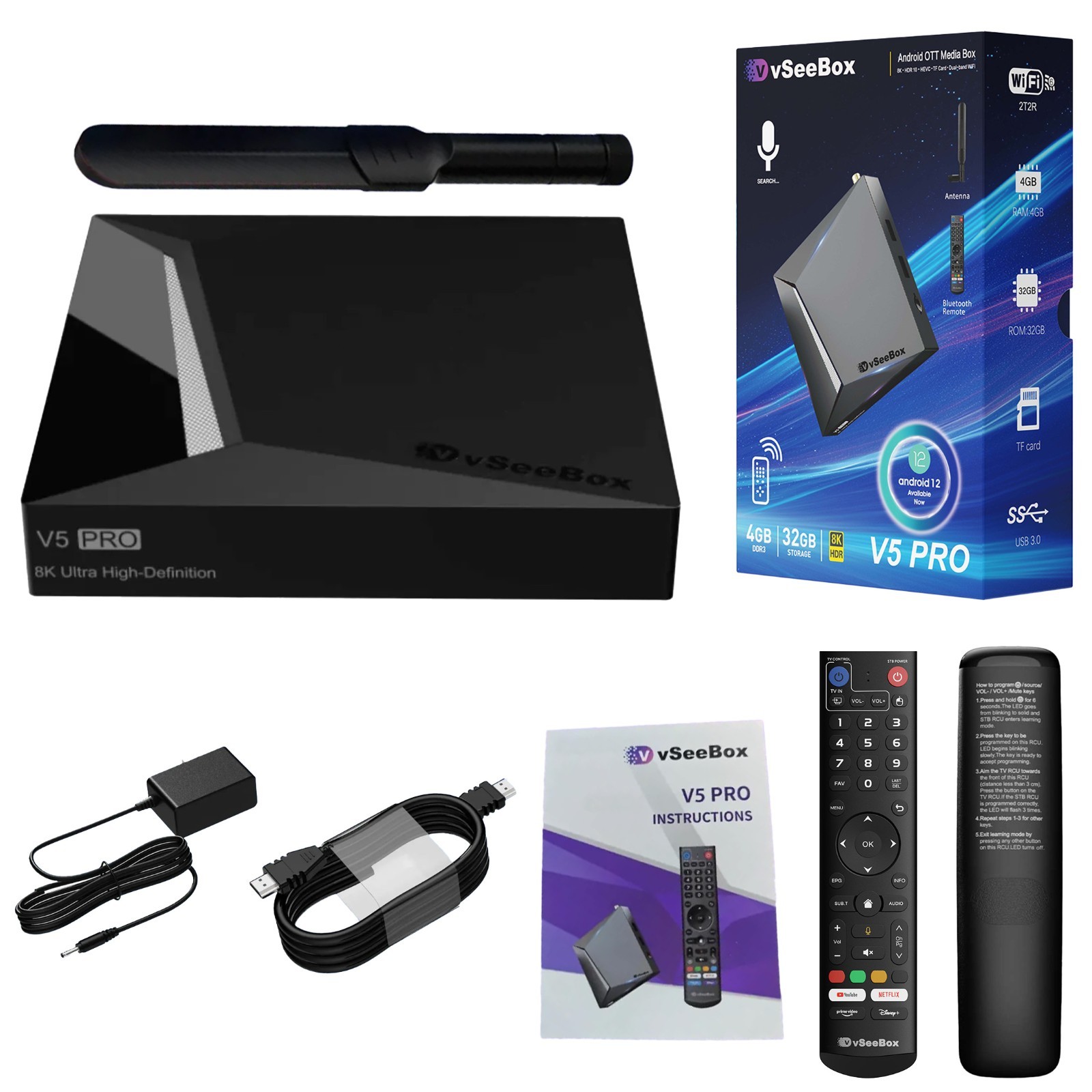 vSeeBox V5 Pro Version Voice Control Android TV Box, Authorized Distributor