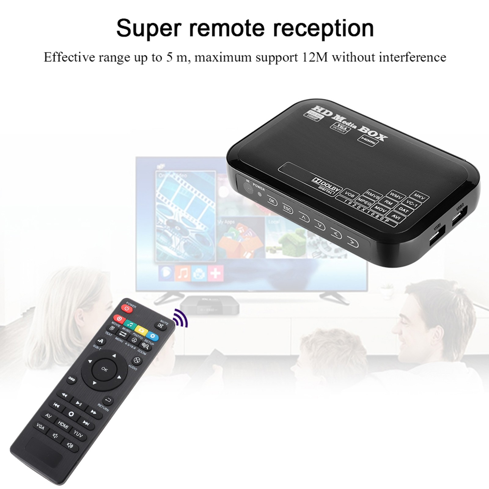 Mini HD 1080P Media Player Box Compact Design For Movies