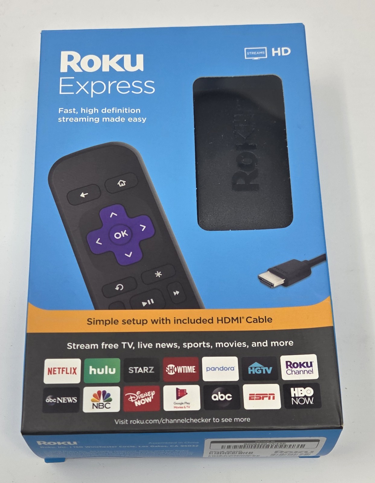 Roku Express HD Streaming Media Player – Black – Open-Box New