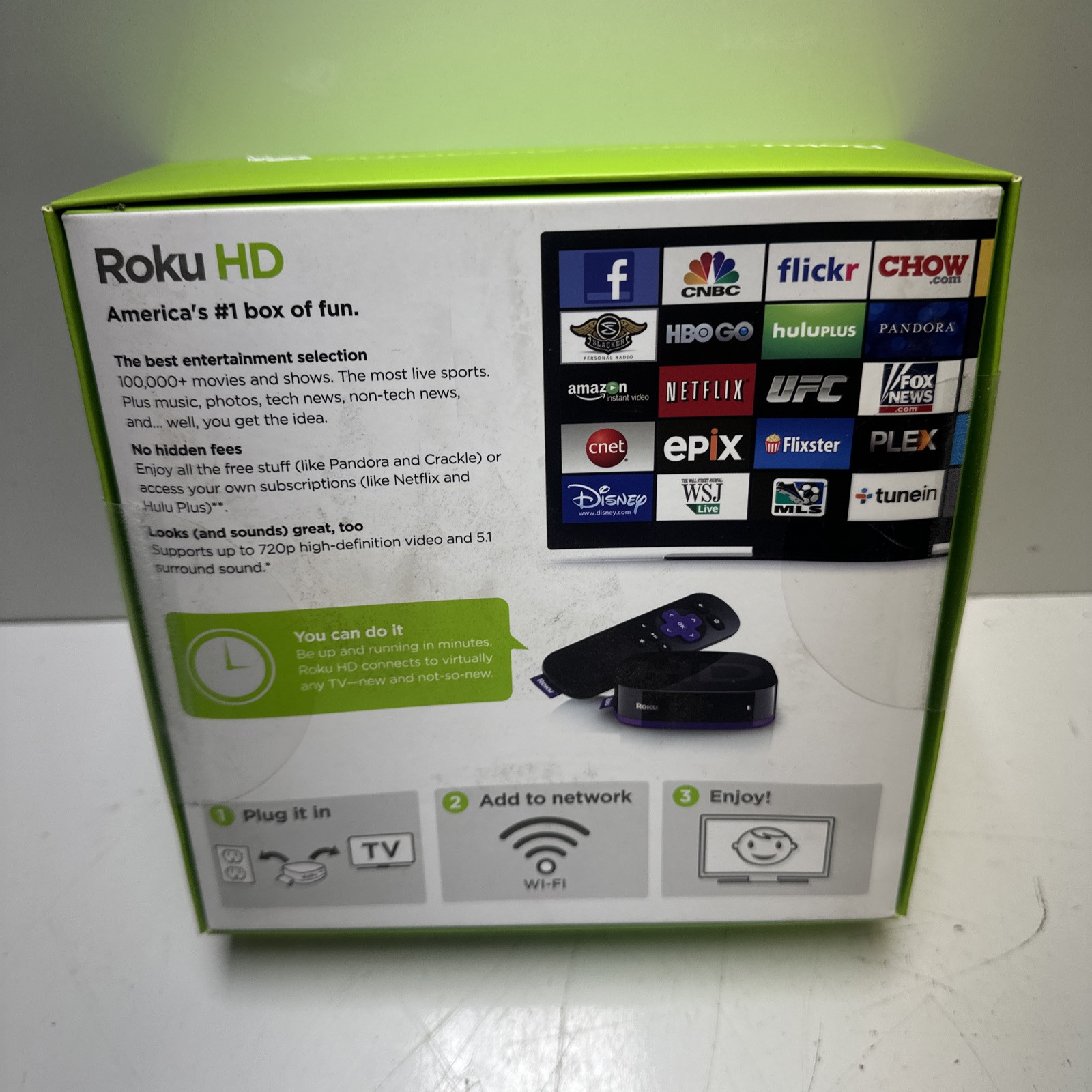 Roku HD (2nd Generation) Media Streamer 2500R – Black Brand New