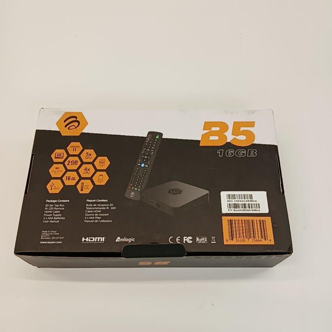 BuzzTV B5 Smart Media Player Box 16GB Streaming TV Media Device Black