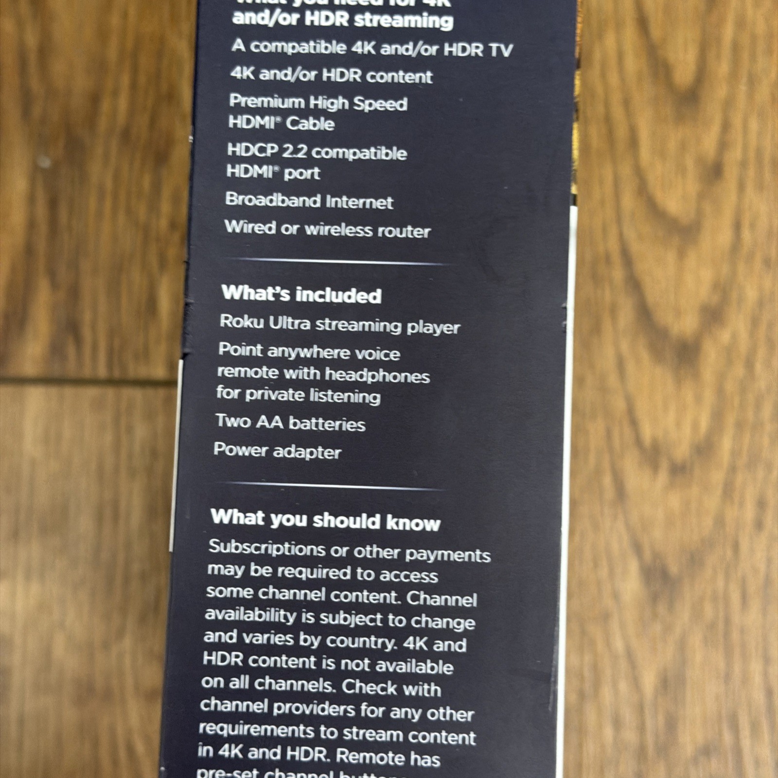 Roku 4640 RW Ultra Streaming Media Player 4K HD HDR with Headphones Black Seald