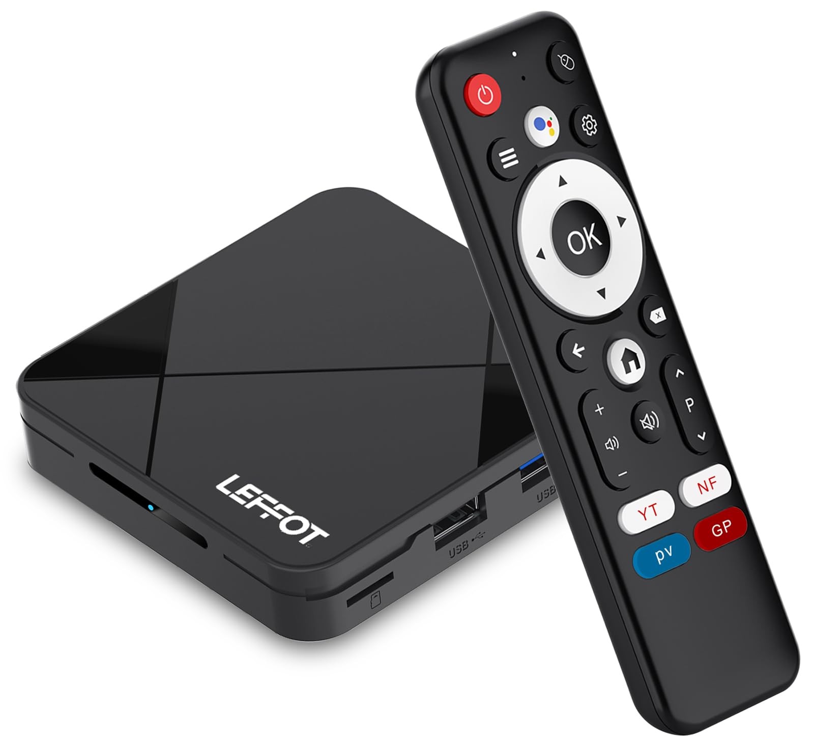 Android 14.0 TV Box 2026, 2GB RAM + 16GB ROM, LEFFOT 4K Ultra HD Home Streami…