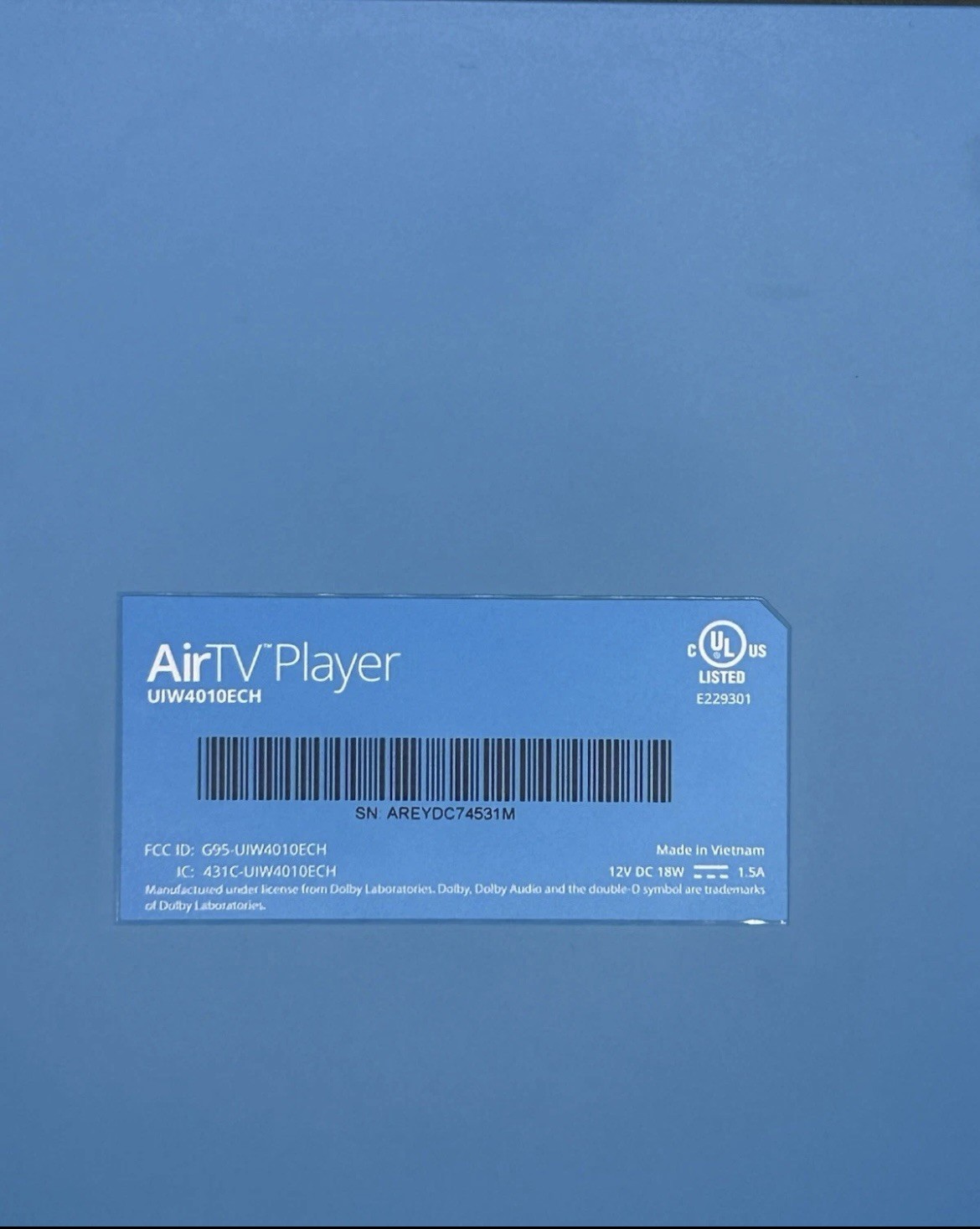 Programmed Air TV Player (Similar to Fire Stick & Onn) Dual Tuner Used in Box