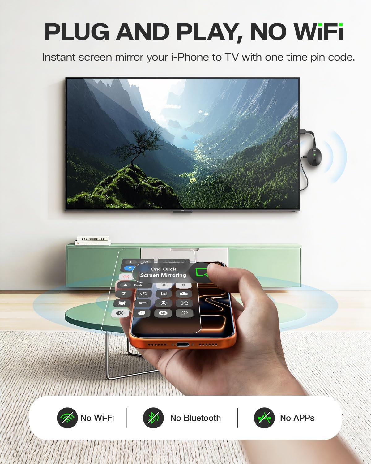 Aimibo True 4K Wireless Display Adapter 2026 Plug Play 2.4G5G60Hz Hdmi Wireless