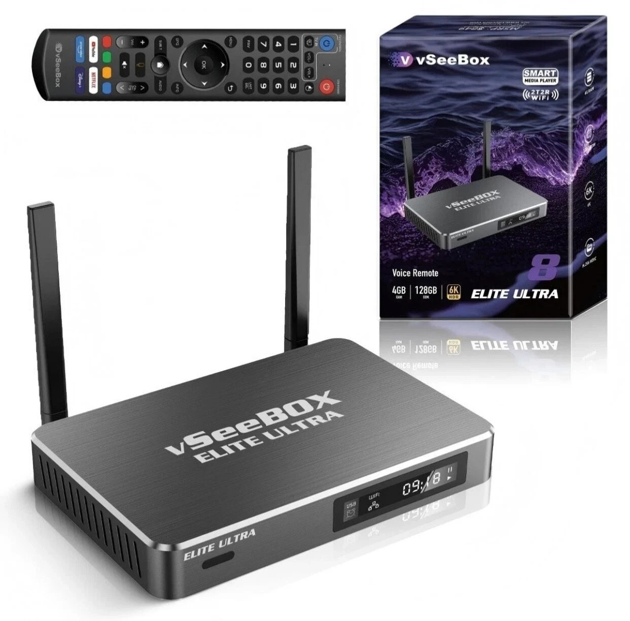 2026 vSee Elite Ultra Smart Media Box, 26 apps, 4 Way Screen Viewing, User DVR
