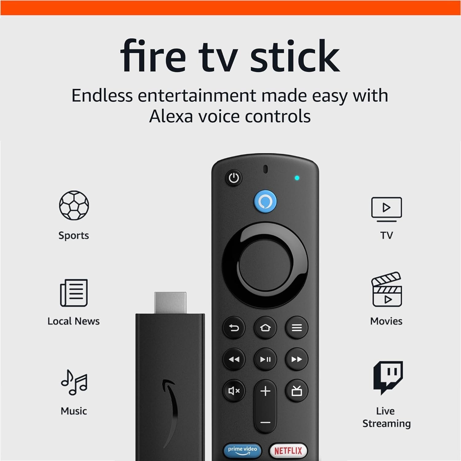 Amazon Fire TV Stick: HD Streaming, Alexa Voice Remote, Free TV, Fast & Sharp