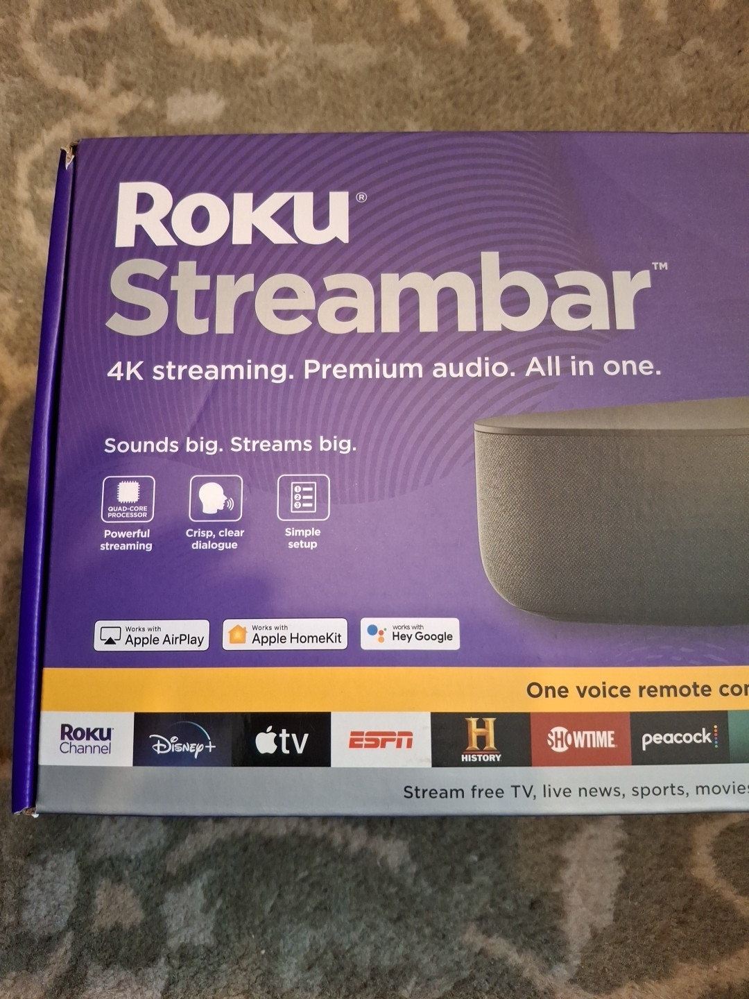 NEW Roku Streambar Model 9102R 4K Streaming Media Player Dolby Audio Bluetooth