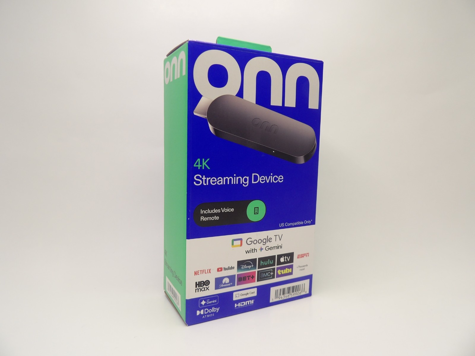 Onn 4K Streaming Device 8GB Storage 2GB RAM Smart Google TV Box – New
