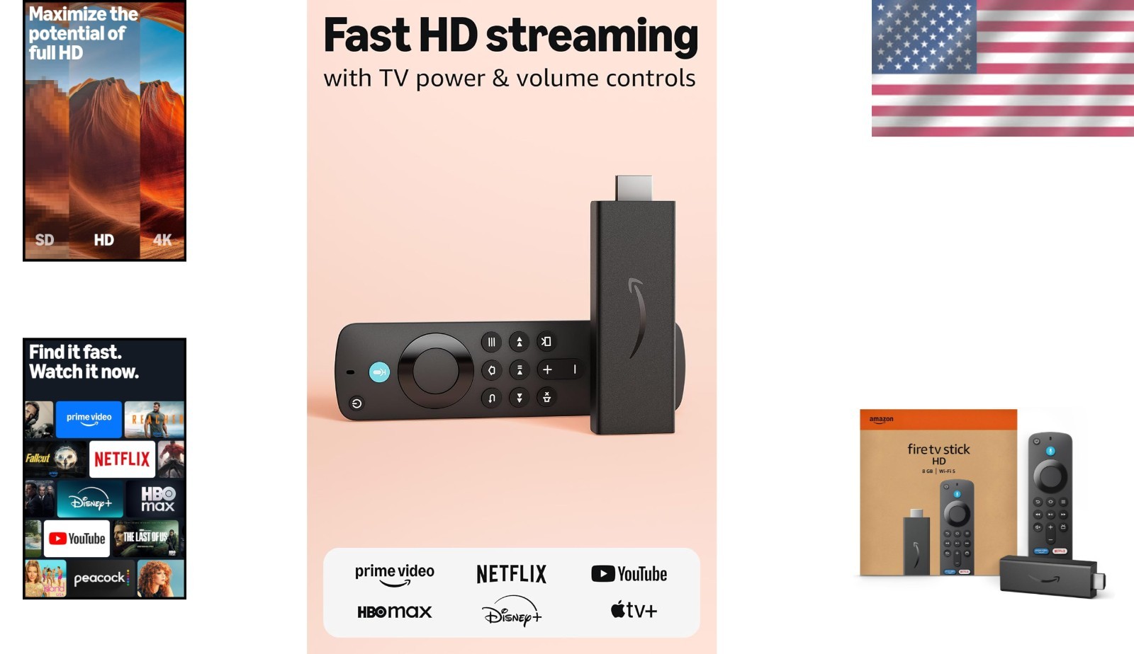 Portable Fire TV Stick HD – Alexa Remote, Live TV & Music Streaming Made Easy