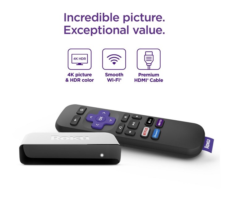 Newest Roku Premiere 3920R HD / 4K / HDR Streaming Media Player, Latest Version.