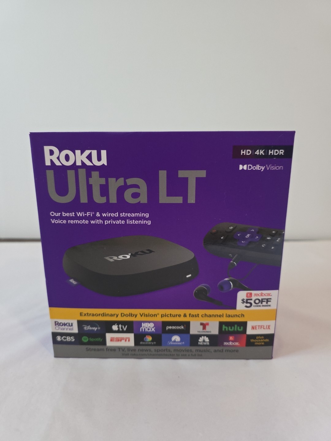 Roku Ultra LT Streaming Device 4K/HDR/Dolby Vision with Roku Voice Remote