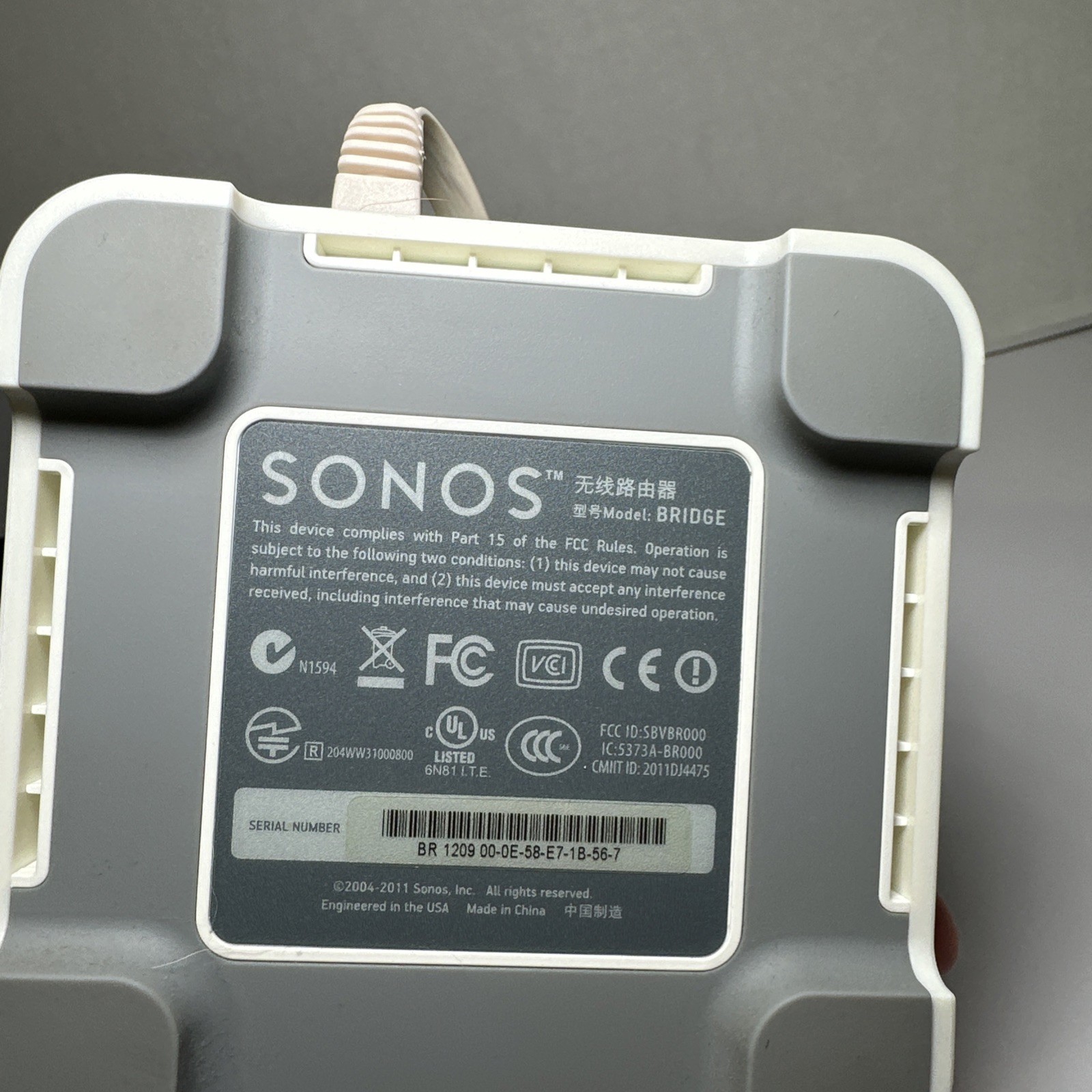Sonos Bridge BRIDGUS1 Wireles HiFi System White SW3.8