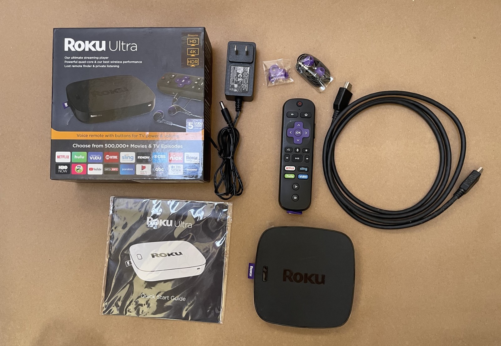 Roku Ultra 4660X2 4K HDR Streaming Player w/ Remote & Power Adapter Tested