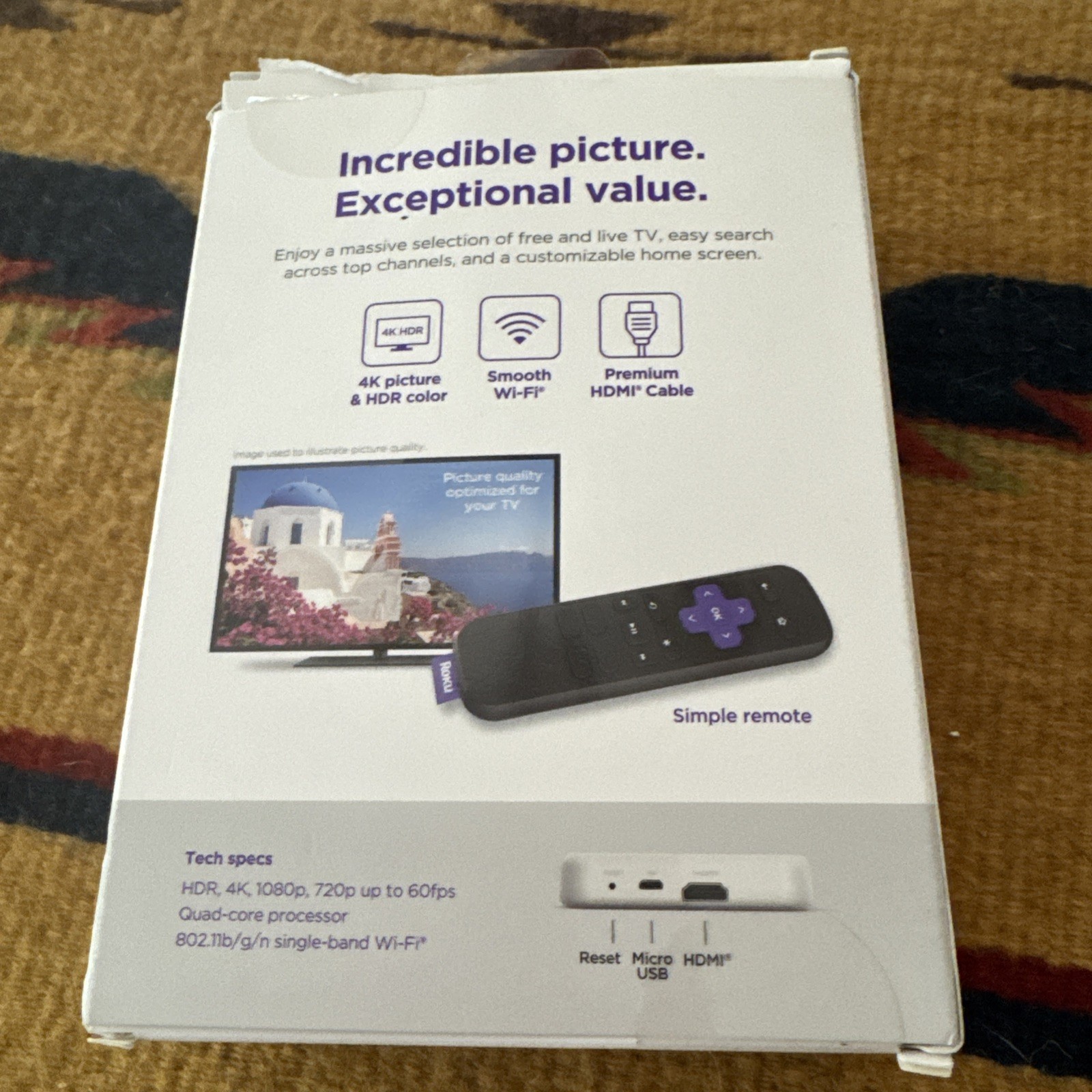 Roku Premiere – HD/4K/HDR -2022- Streaming Device- SKU# 3920RW