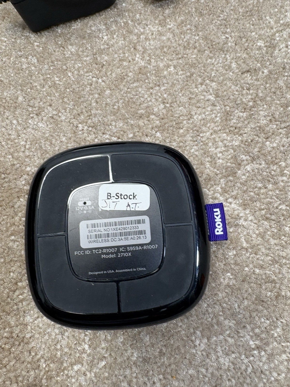 Roku 1 Streaming Media Player With Remote 2710X 3rd Gen WiFi- Tested.