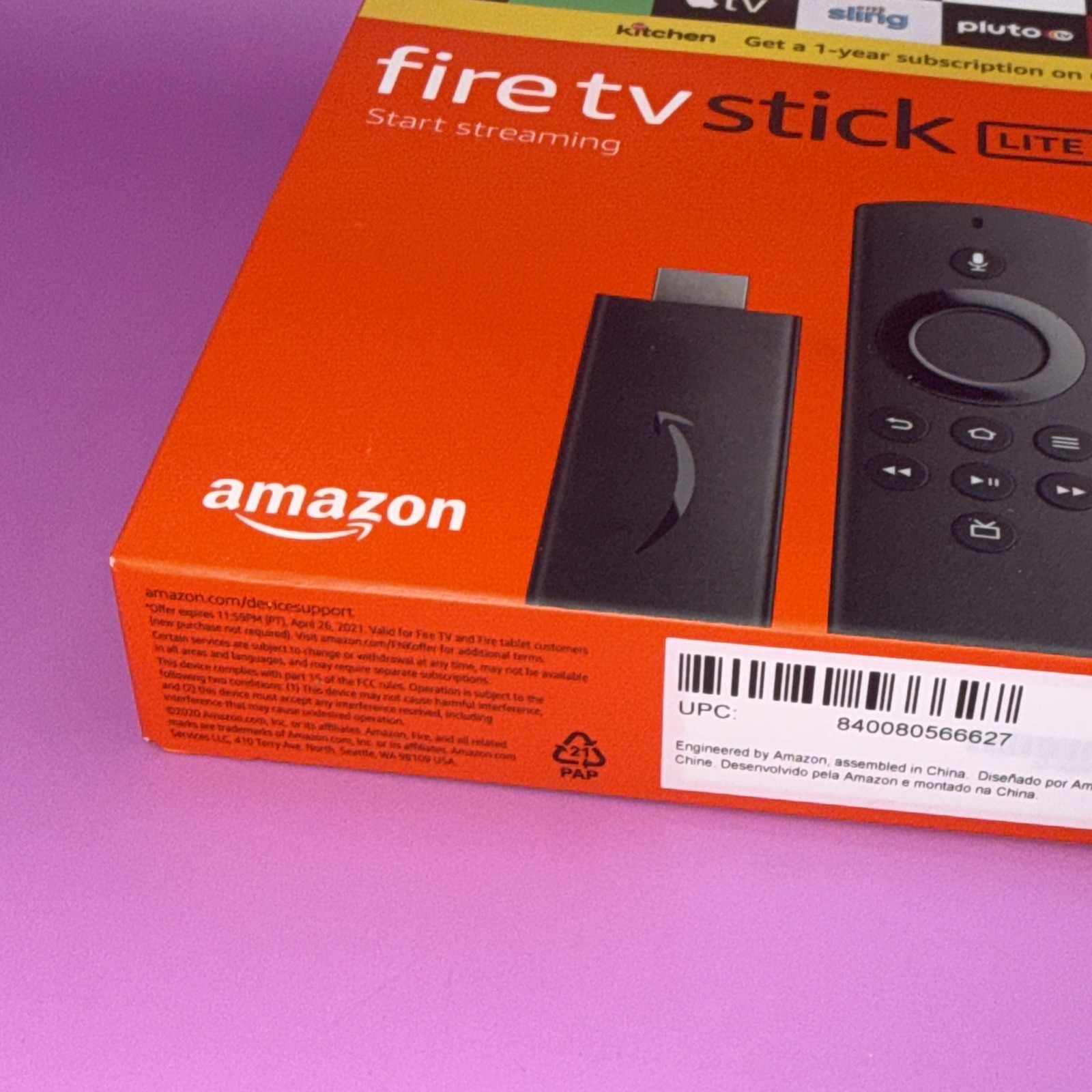 Amazon Fire TV Stick Lite HD Media Streamer with Alexa Voice Remote Lite, Sealed