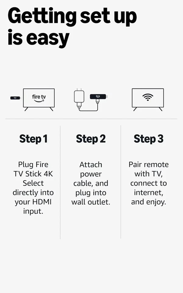 Amazon Fire TV Stick 4K Select (Newest Model), Start Streaming in 4K, Ai-Powered