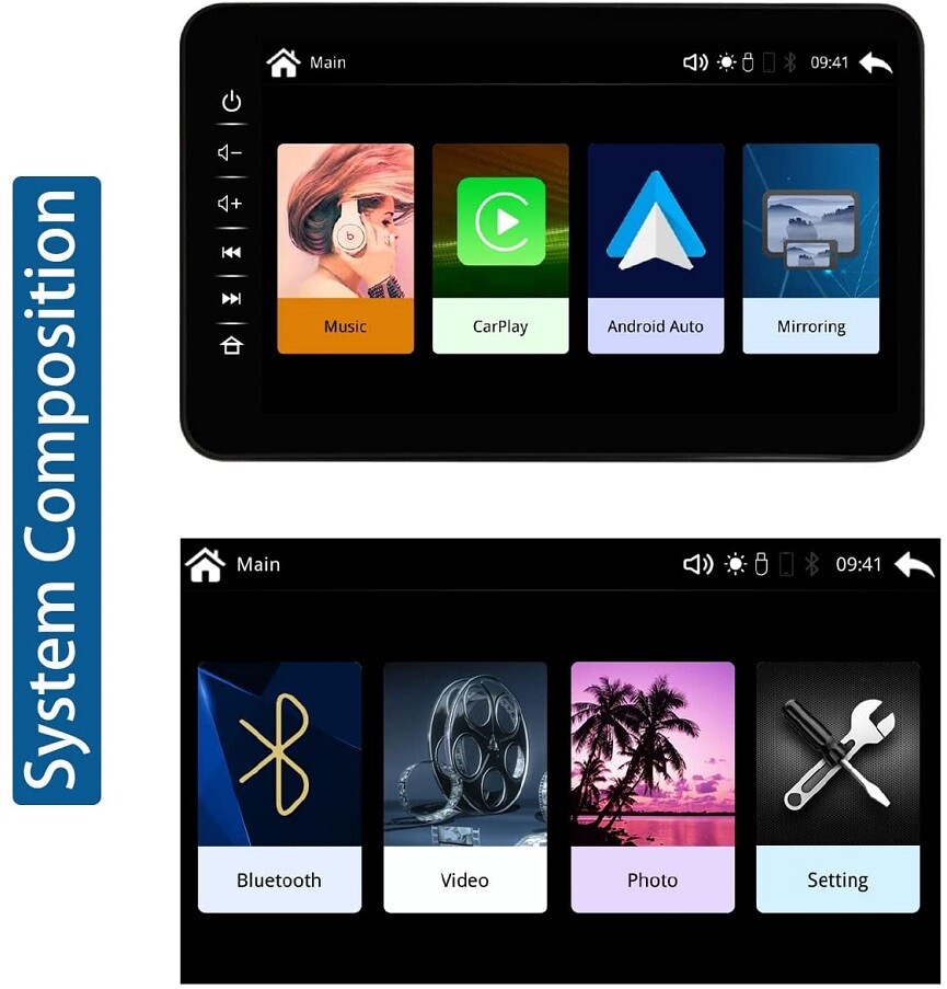 KKODEA Wireless Carplay Connection to Mobile Internet 7″ Touchscreen, Linux