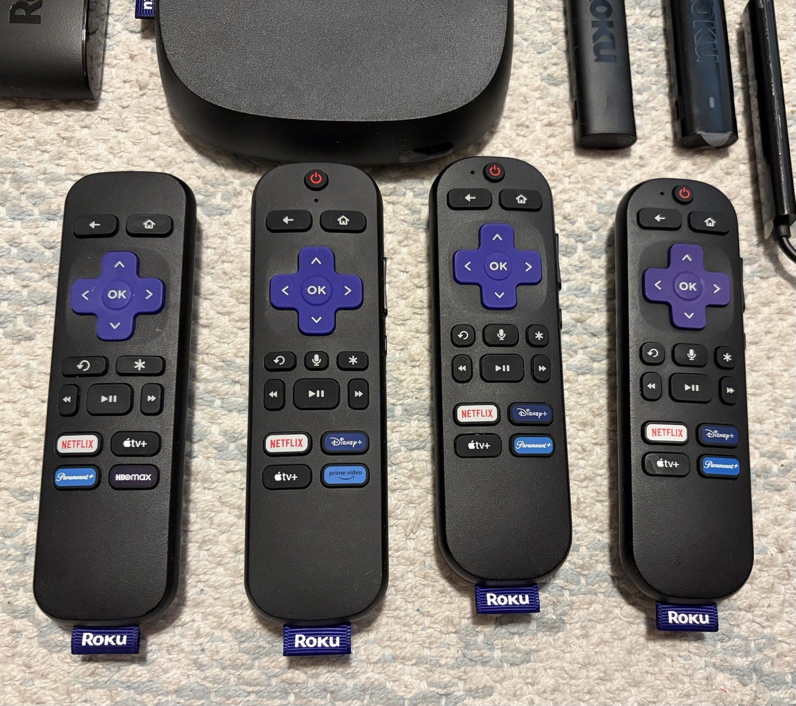 Roku Streaming Device Bundle x 4 – 2 Sticks 3820×2, 3960x, 4801x -All w/ Remotes