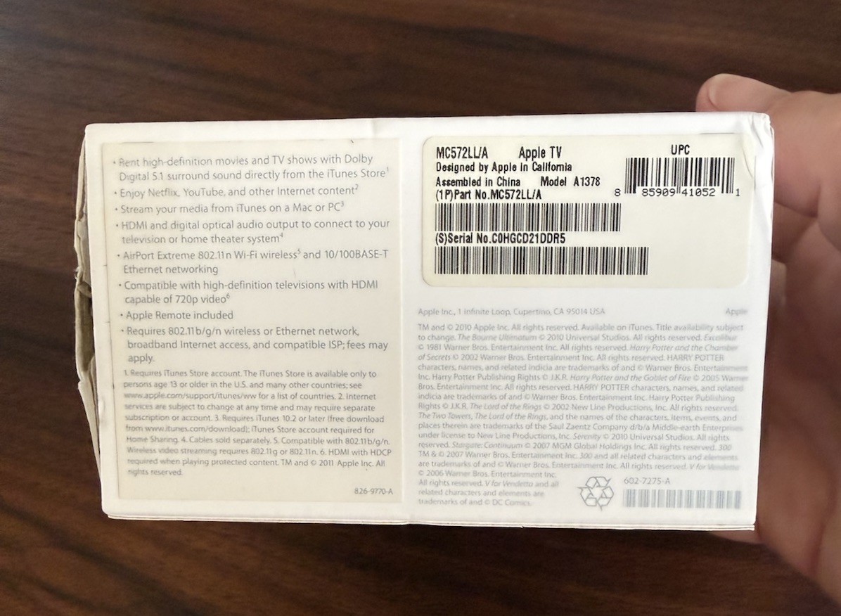 Apple TV 2nd Generation Media Streamer A1378 [BOX ONLY]
