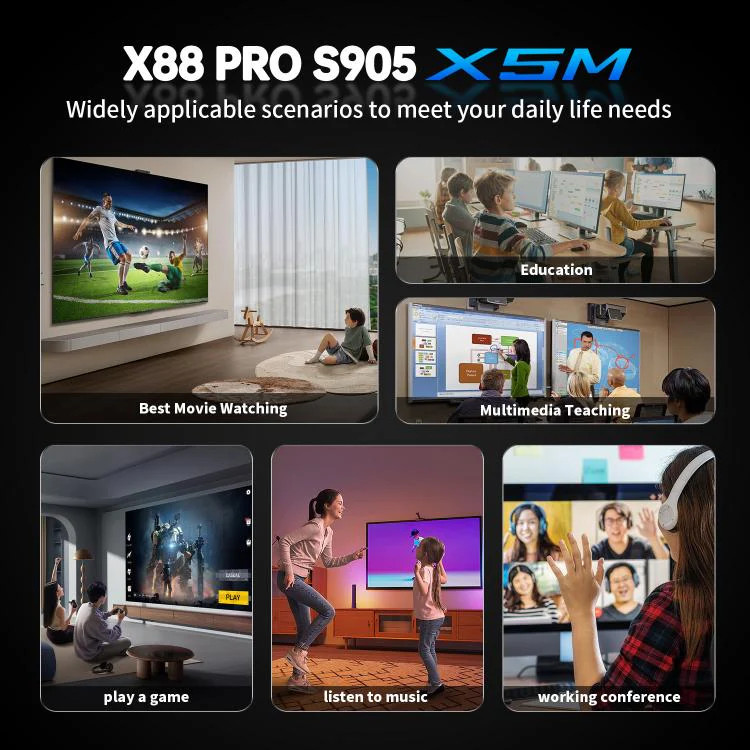 X88 Pro X5M Android 14.0 Smart TV Box, S905X5M 2.0GHz 64-bit Quad-core Cortex-A