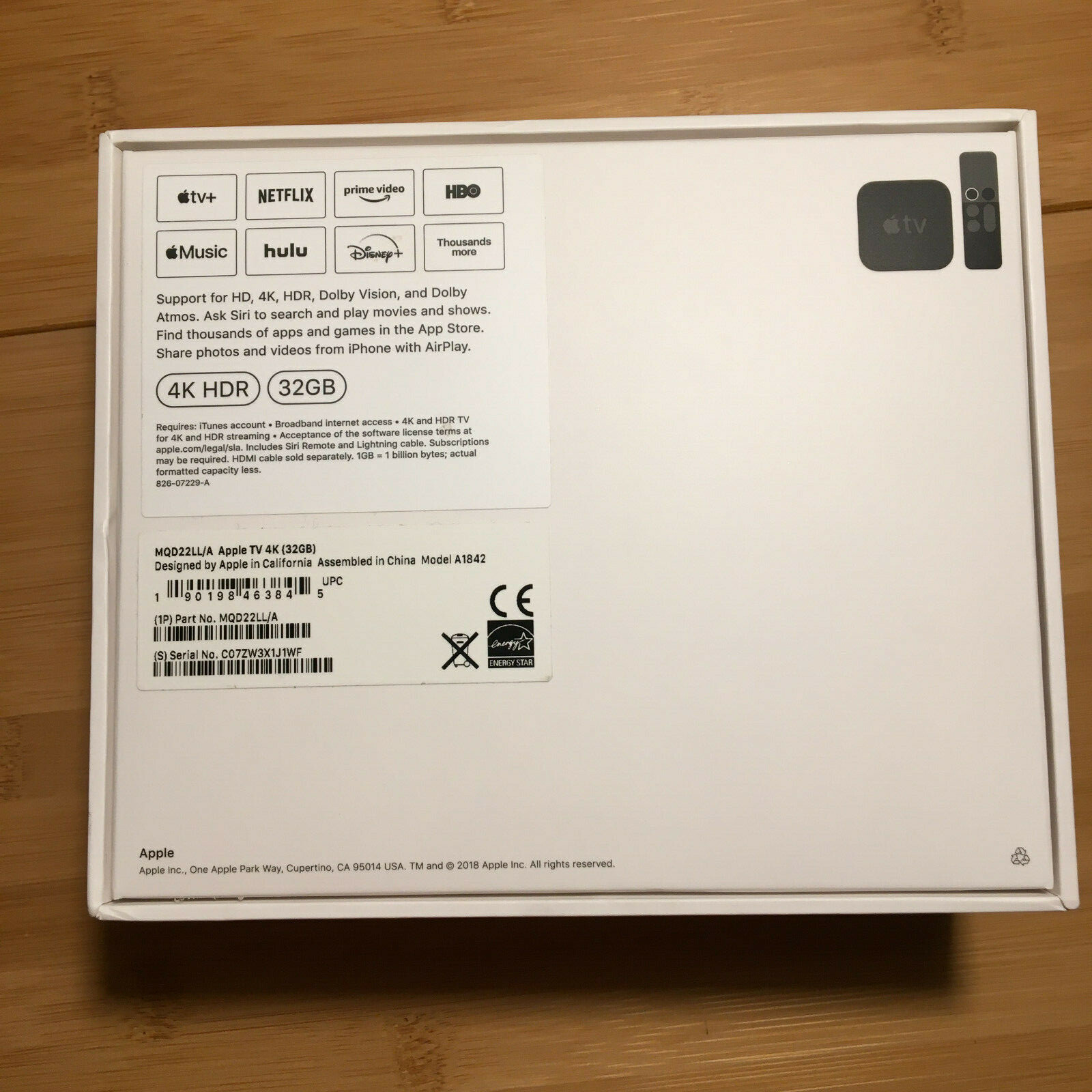 Apple TV 4K HD Media Streamer 32 GB (MQD22LL/A) – BOX ONLY