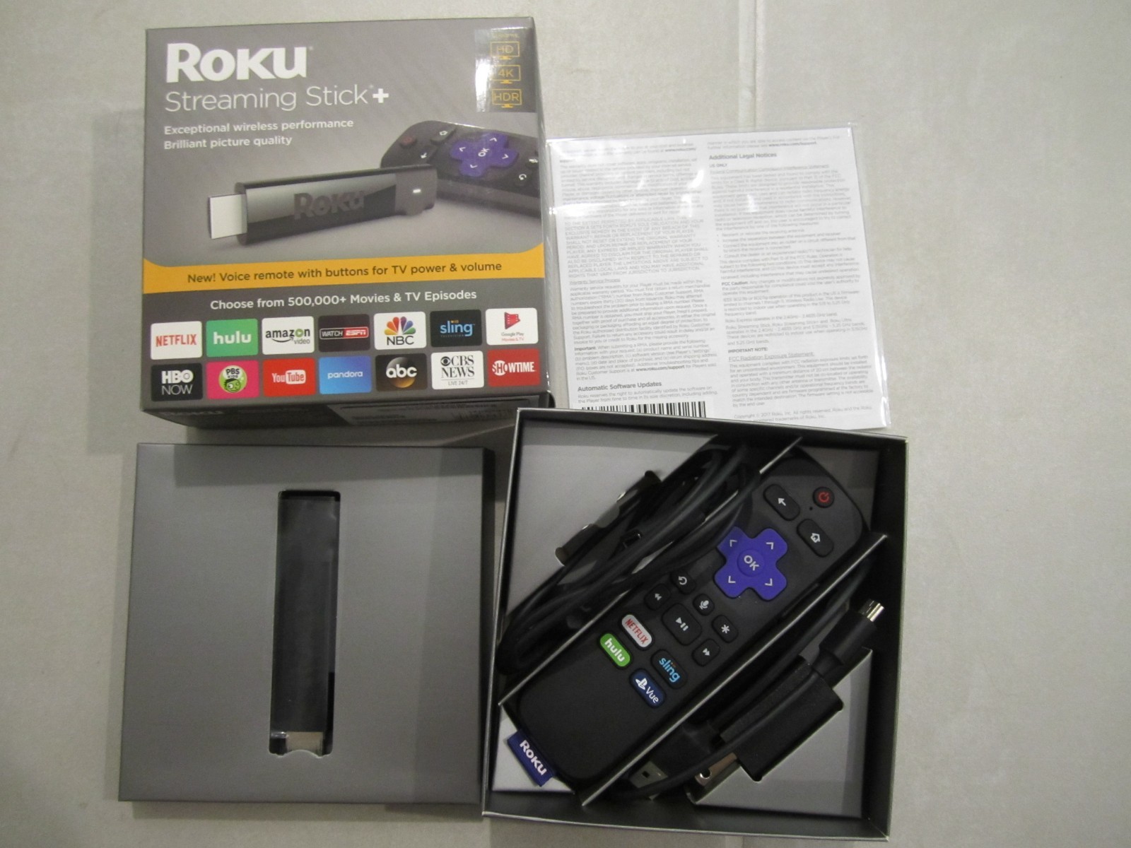 Roku Streaming Stick + Plus 3810R, 4K streaming Media Player with voice remote