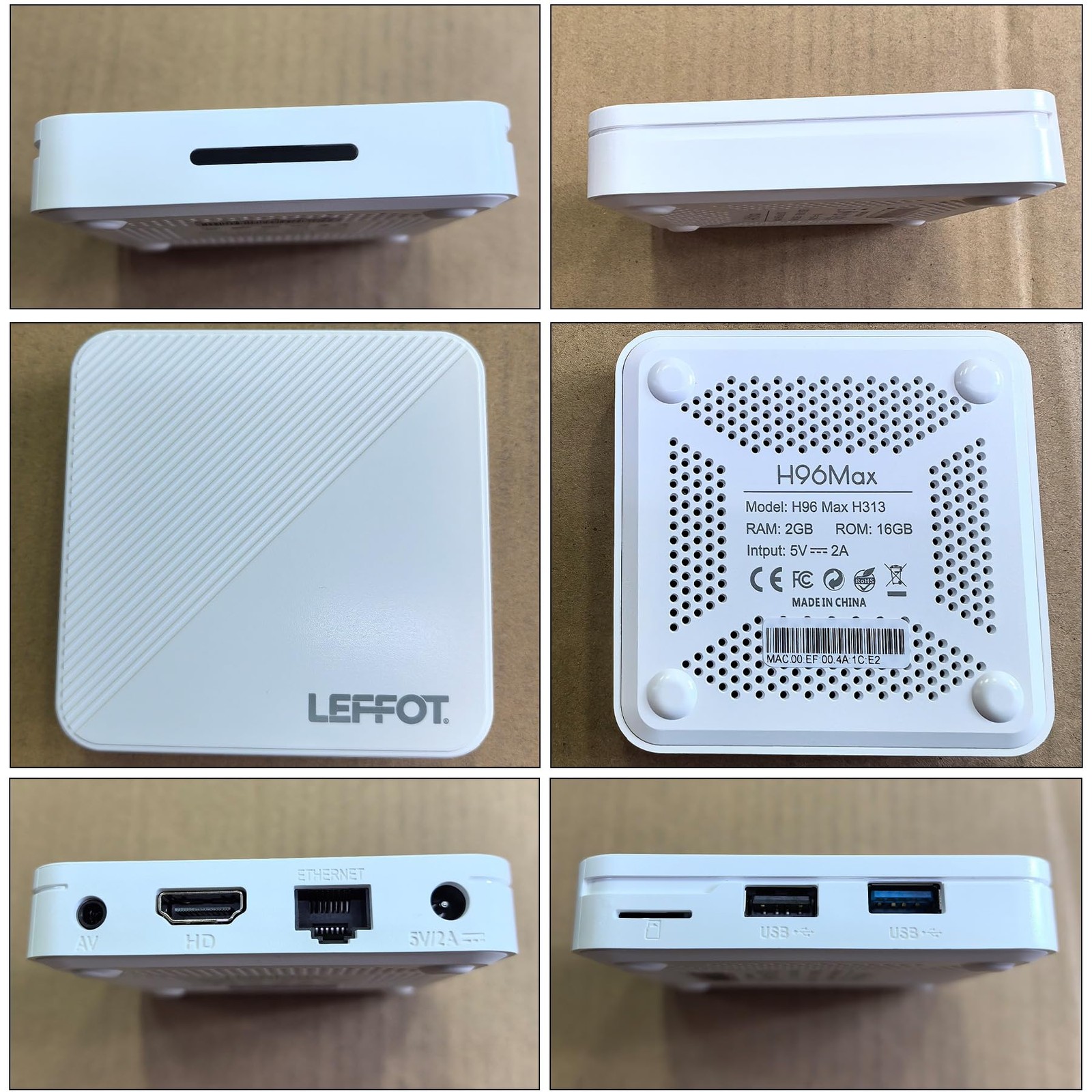 Android 14.0 TV Box 2026, 2GB RAM + 16GB ROM, LEFFOT H313 4K Ultra HD Streami…