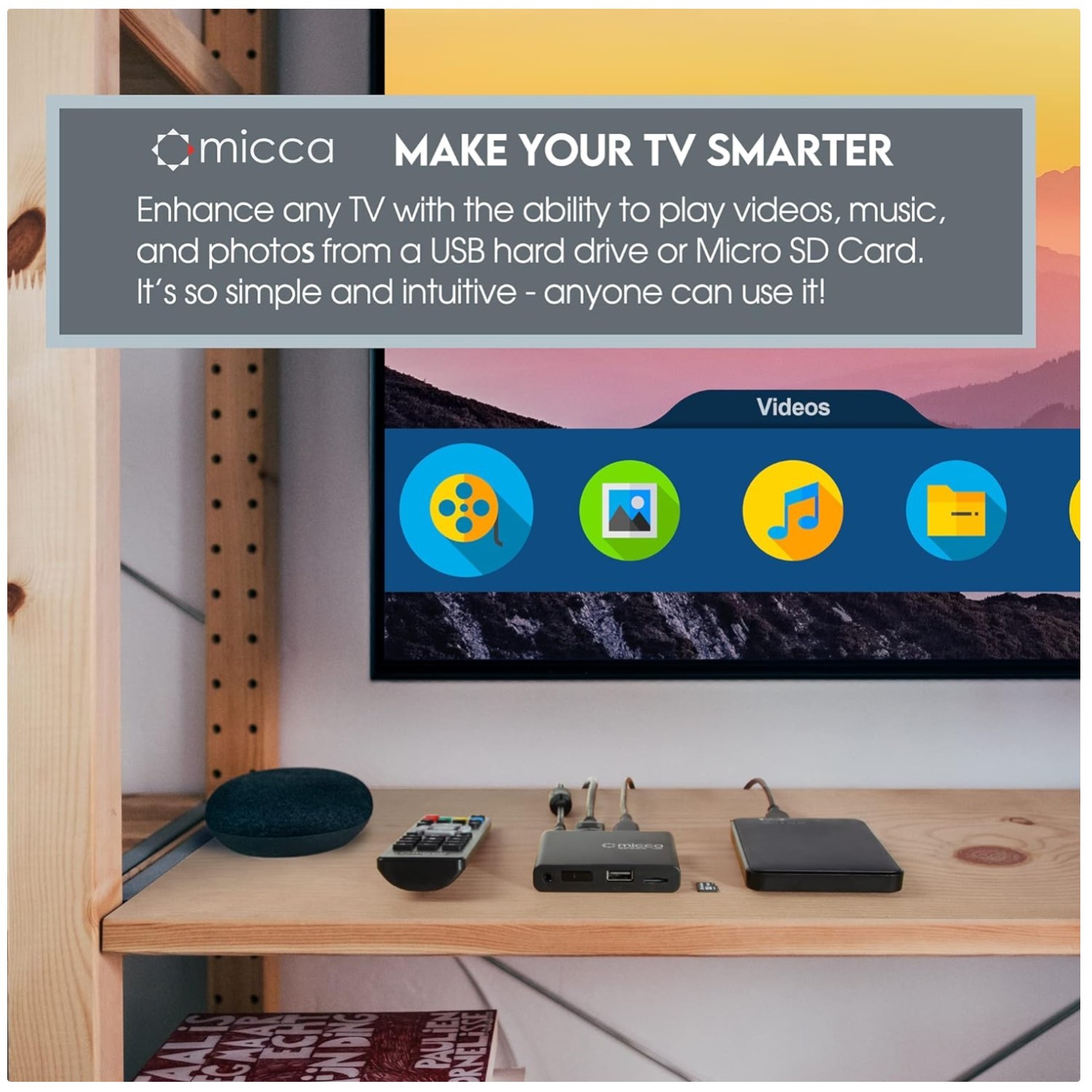 Digital Signage 4K Media Player USB MicroSD Music