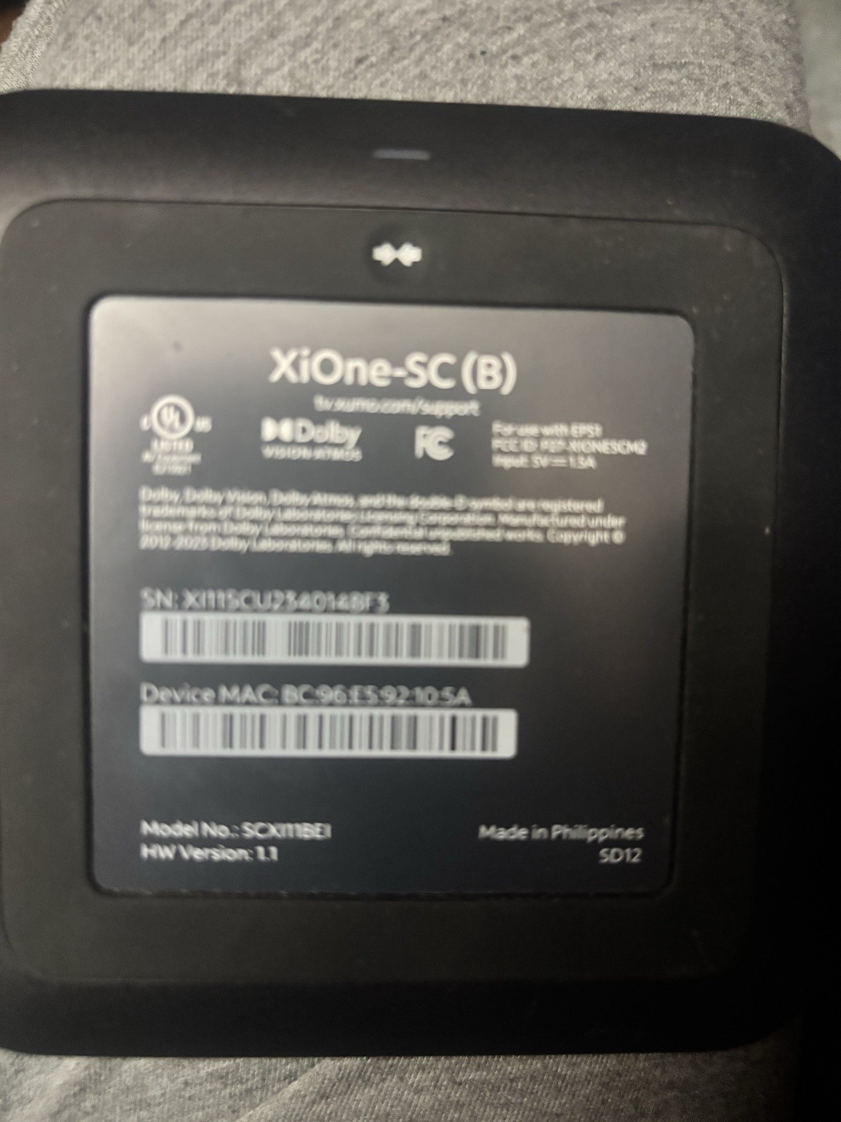 Xumo SCXI11BEI XiOne-SC (B) Media Streaming Box Dolby Vision Atmos Black