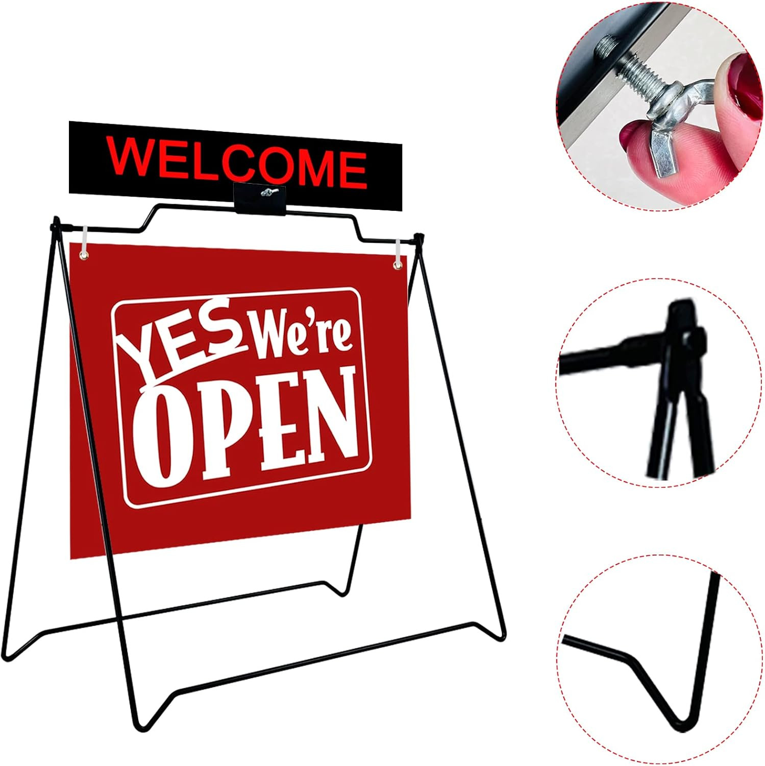 2 Pack 22″x18″ Sidewalk Sign A-Frame Stand for Real Estate Open House