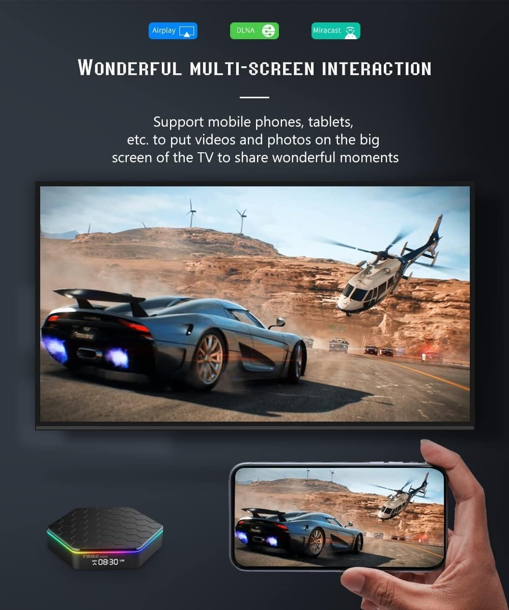 NEW Android TV Box 4GB RAM 32GB ROM Quad Core WiFi6 6K Bluetooth 5.0