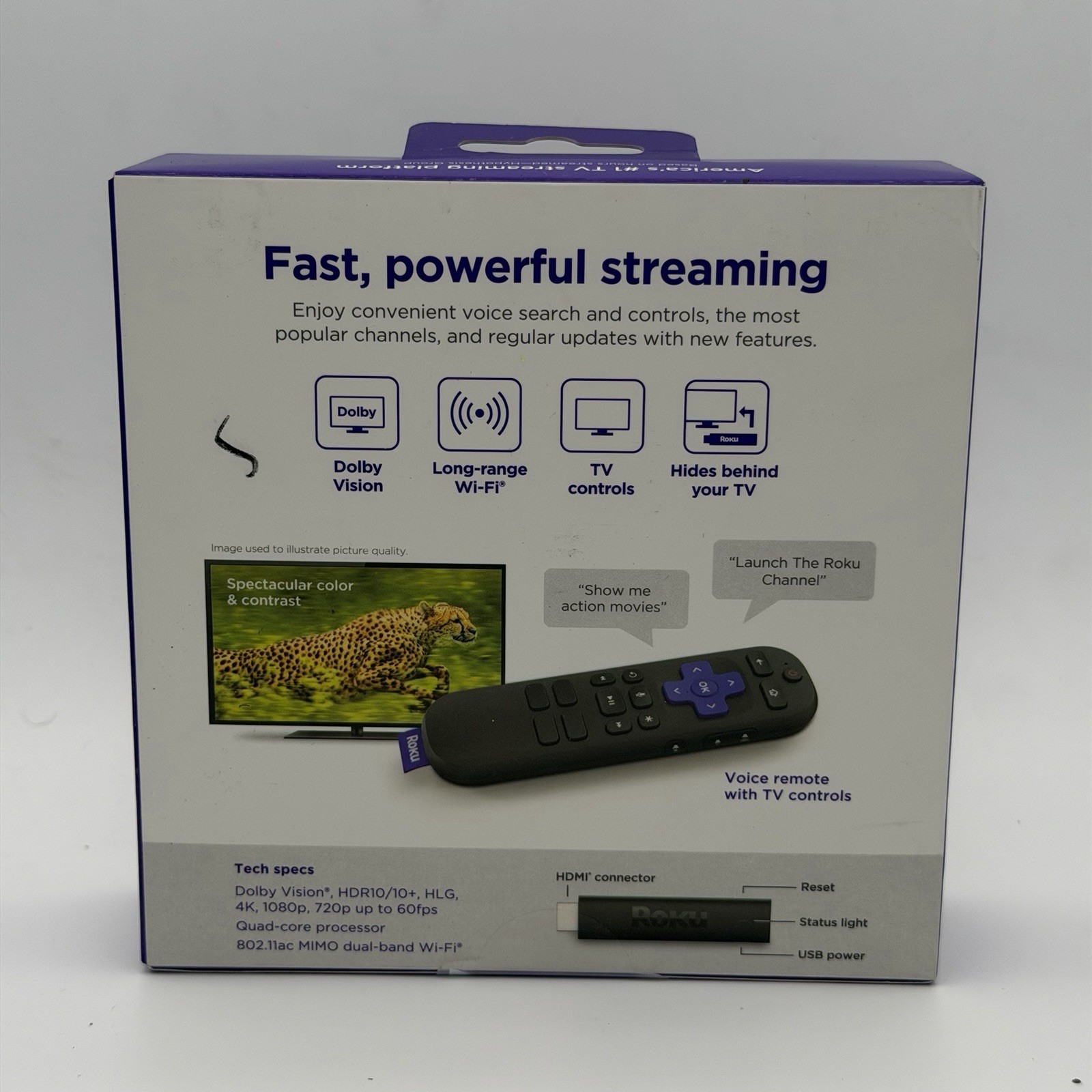 Roku Streaming Stick 4K/HDR/Dolby Vision Streaming Device with Roku Voice Remote