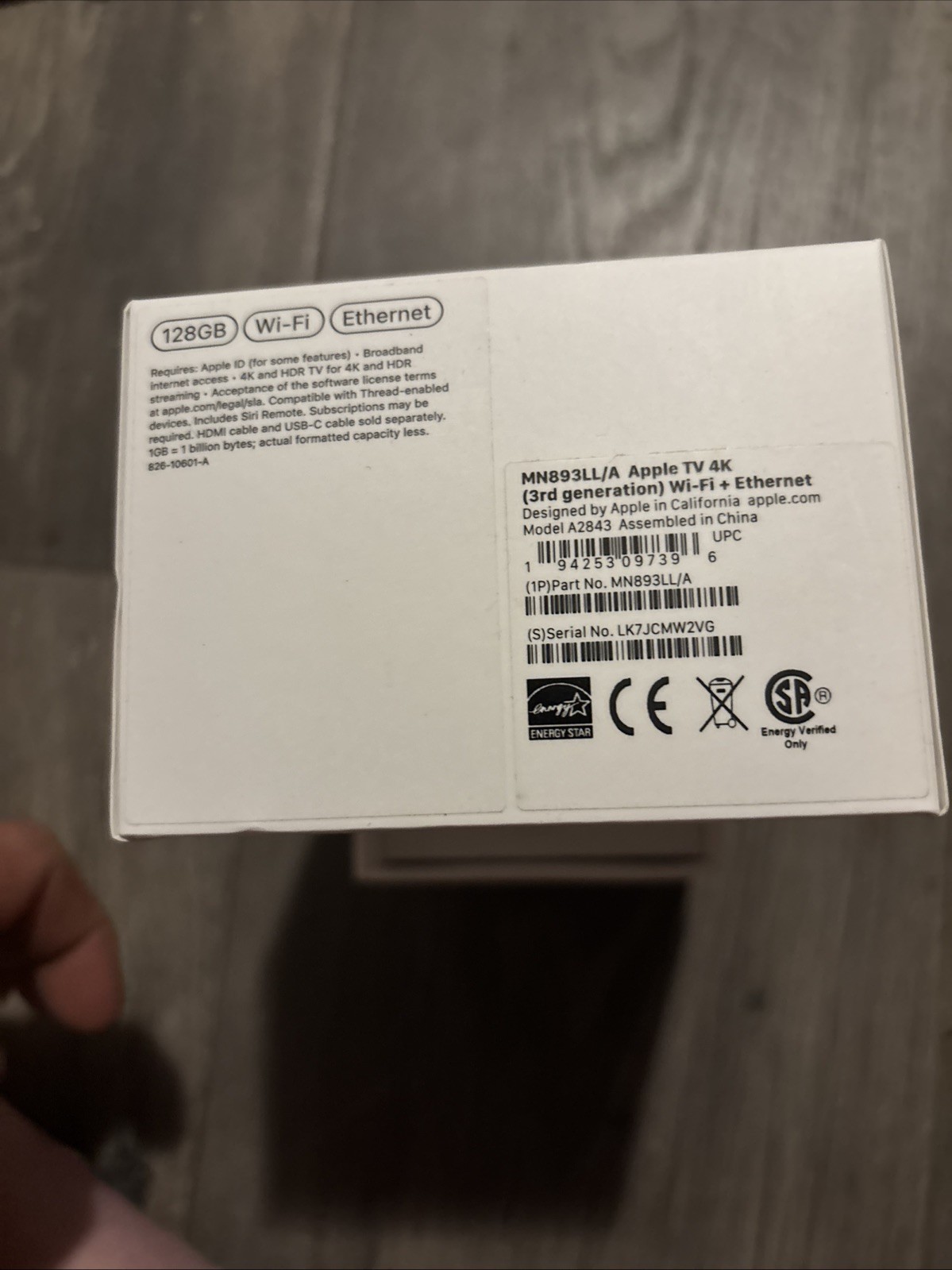 Apple TV 4K 128GB Wi-Fi + Ethernet BOX ONLY 3RD Generation MN893LL/A Empty Box